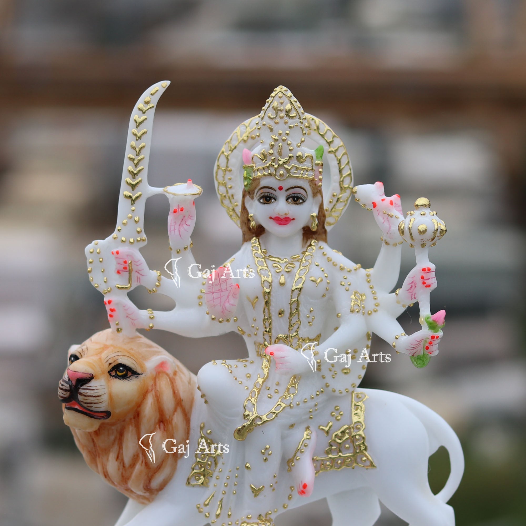 Marble Durga Mata Statue | 9 Inch
