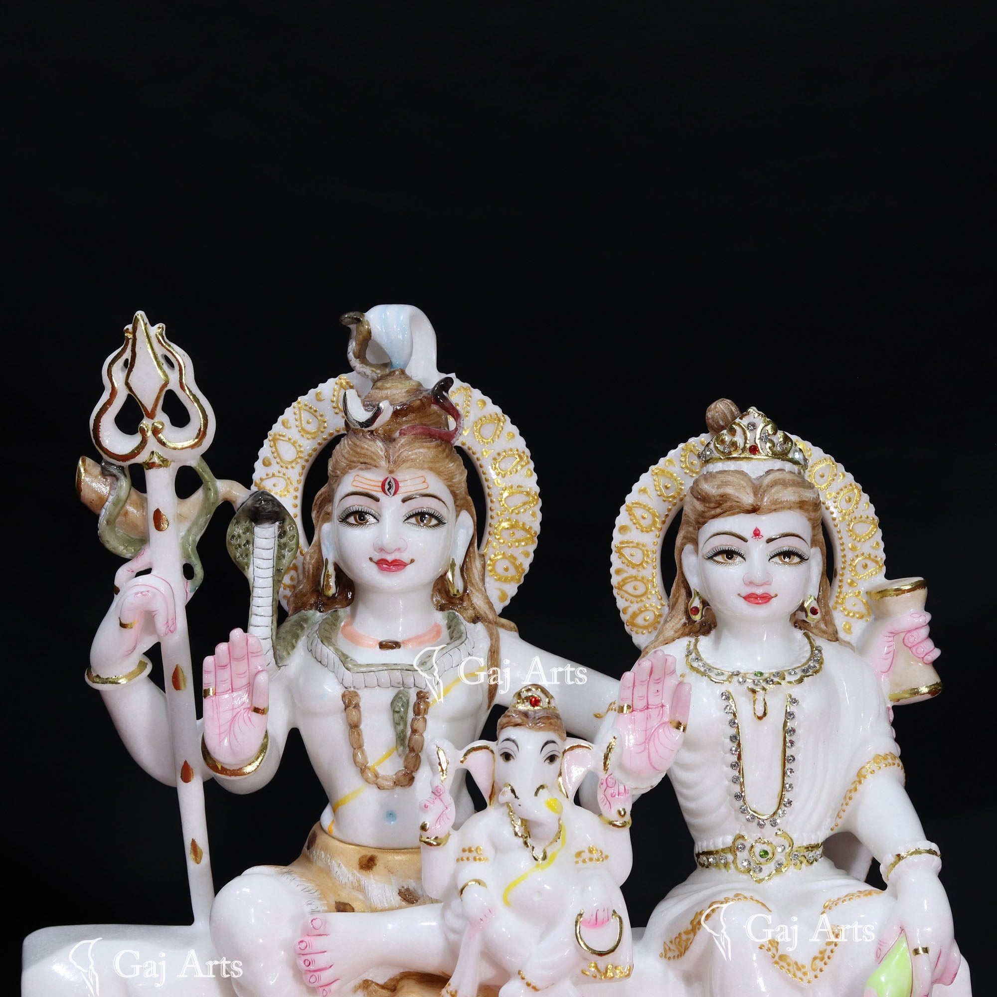 Premium Marble Shiv Parivar Idol | 16 Inch