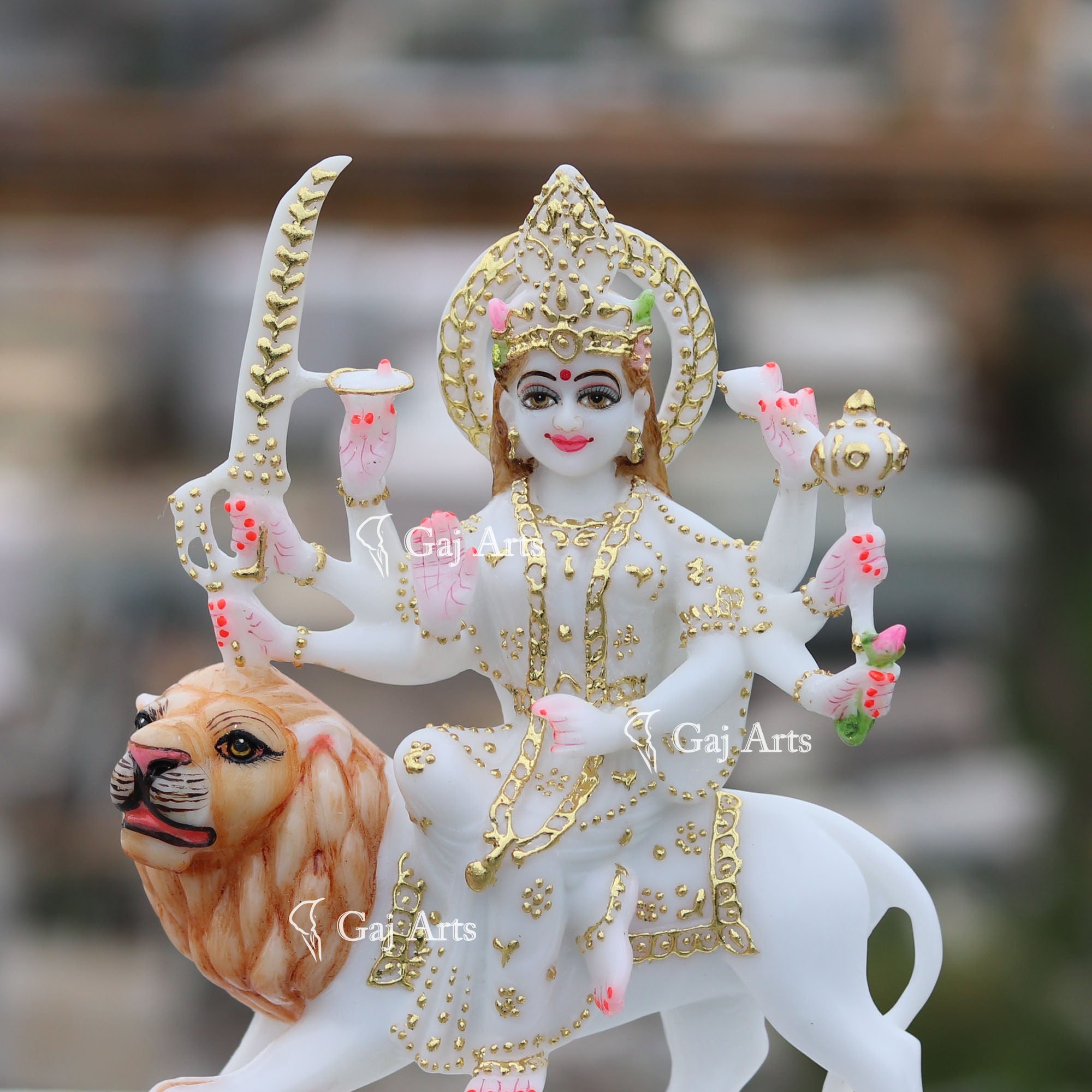 Marble Durga Maa Idol | 9 Inch