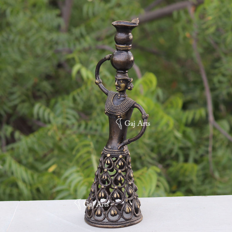 Dhokra Art Tribal Woman 18"