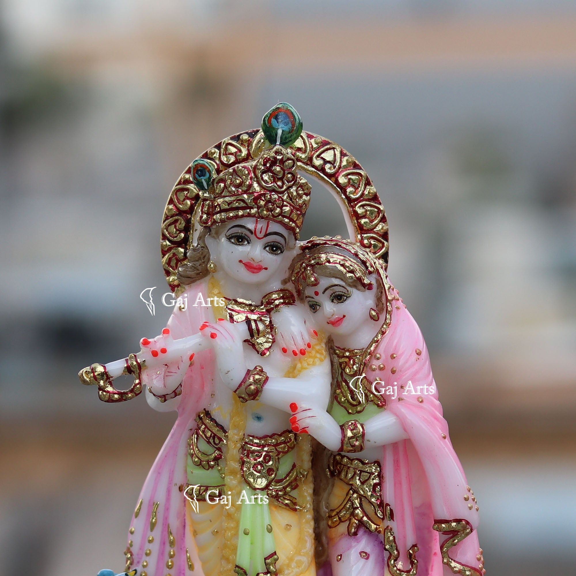 White Marble Radha Krishna Murti | 7 Inch
