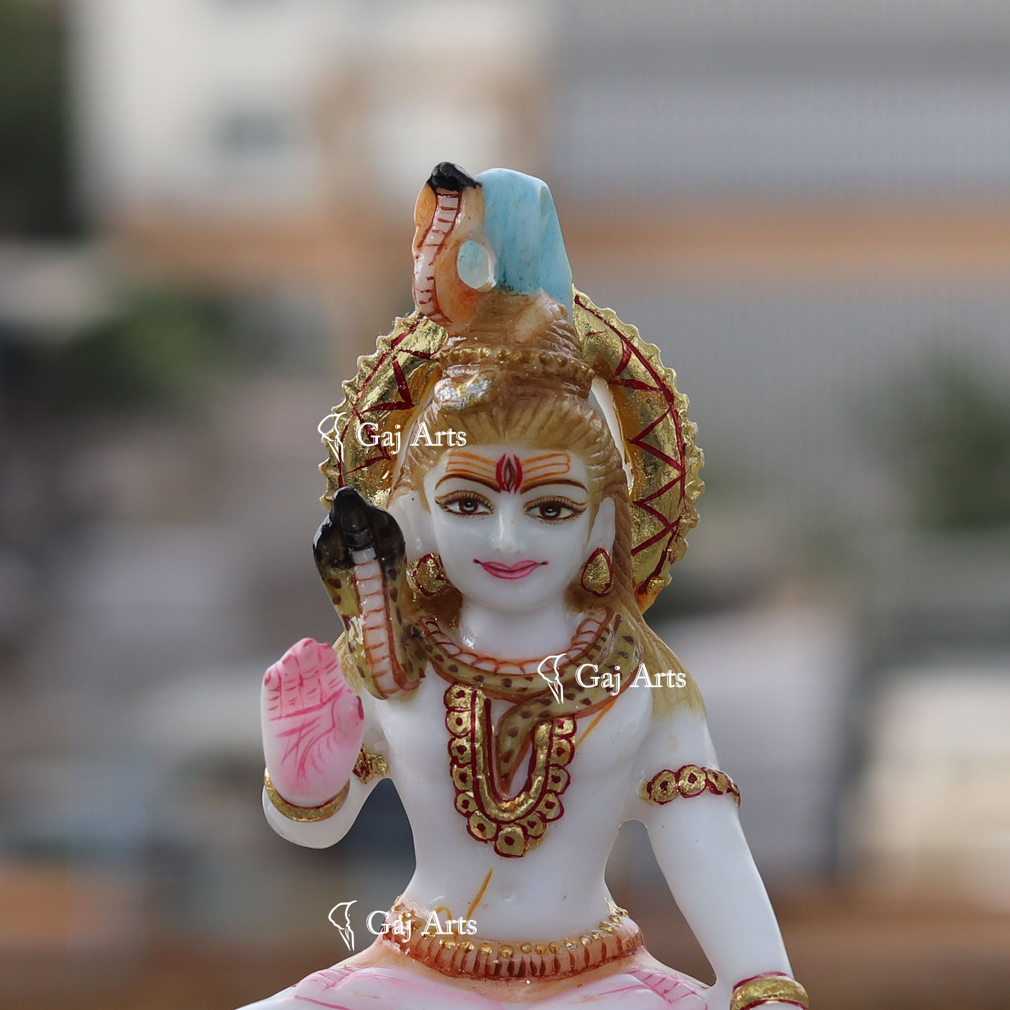 White Ethiopia  Marble Lord Shiva Statue | 6 Inch