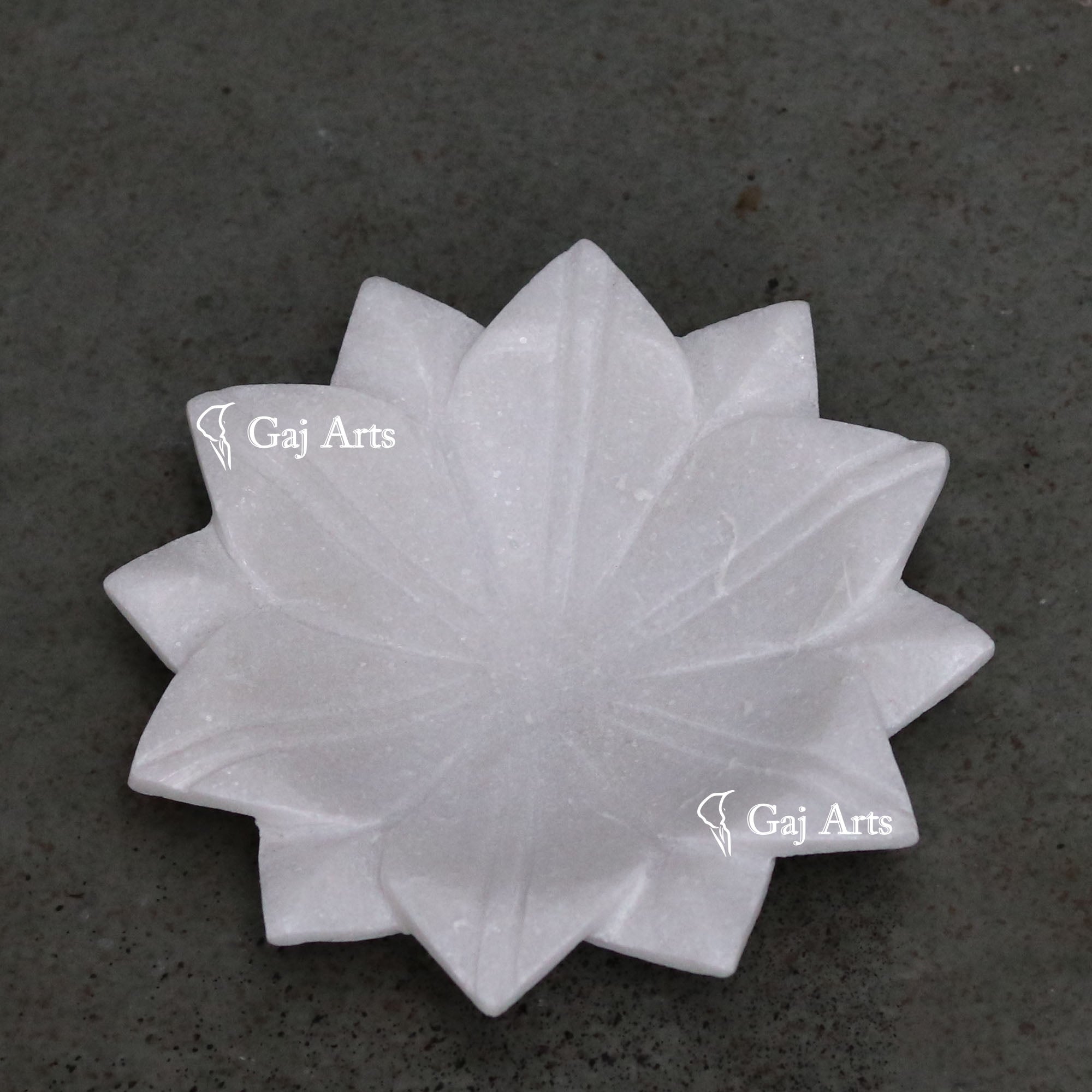 Handcrafted White Marble Flower Bowl | 6 Inch