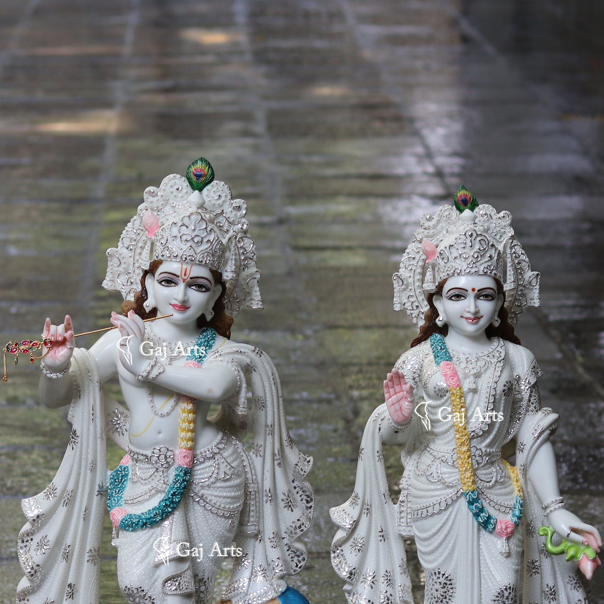 Korean Marble  Radha Krishna Idol | 30 Inch