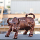 Marble Powder Bull Statue / 12 Inch