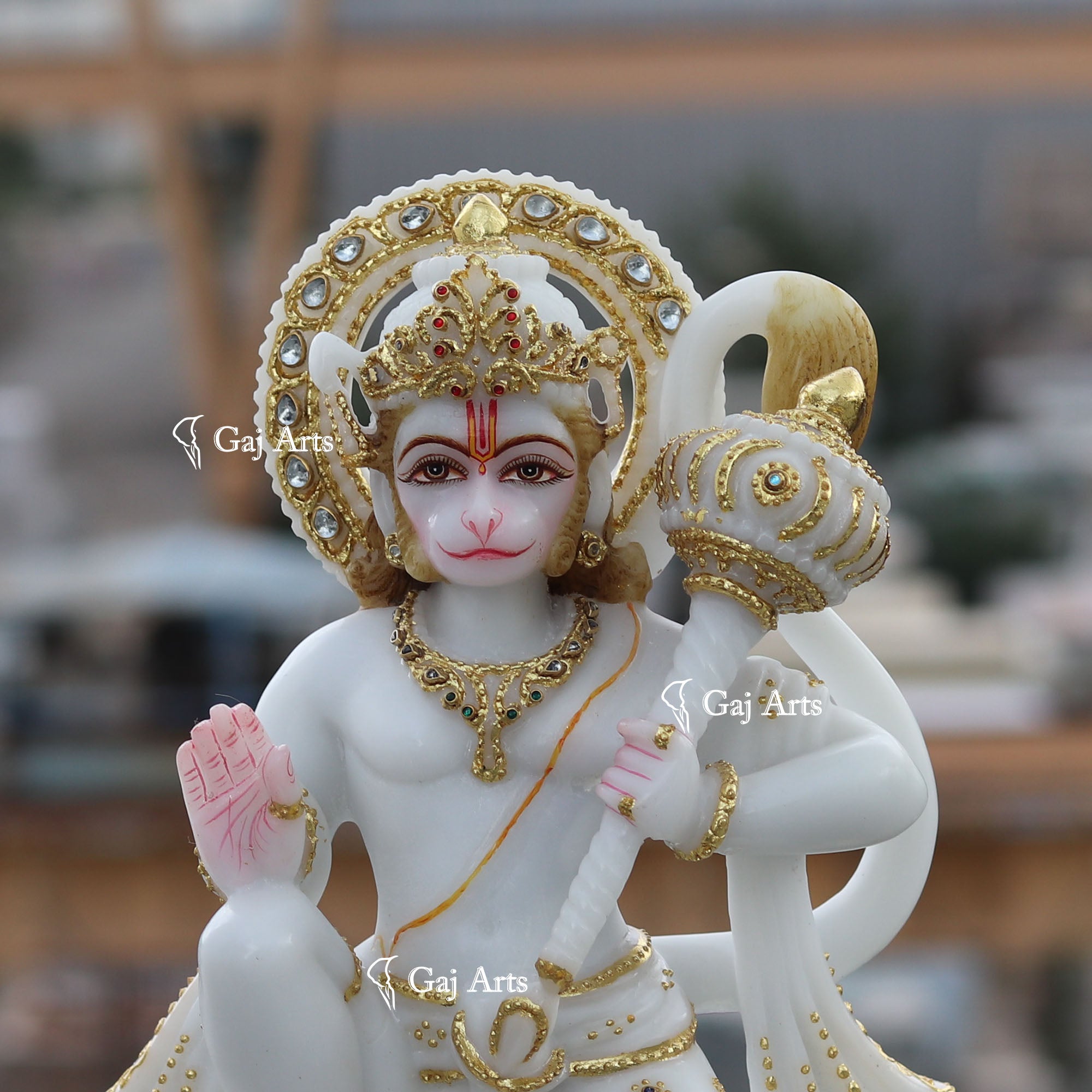Ethiopia Marble Hanuman Ji Idol | 12 Inch