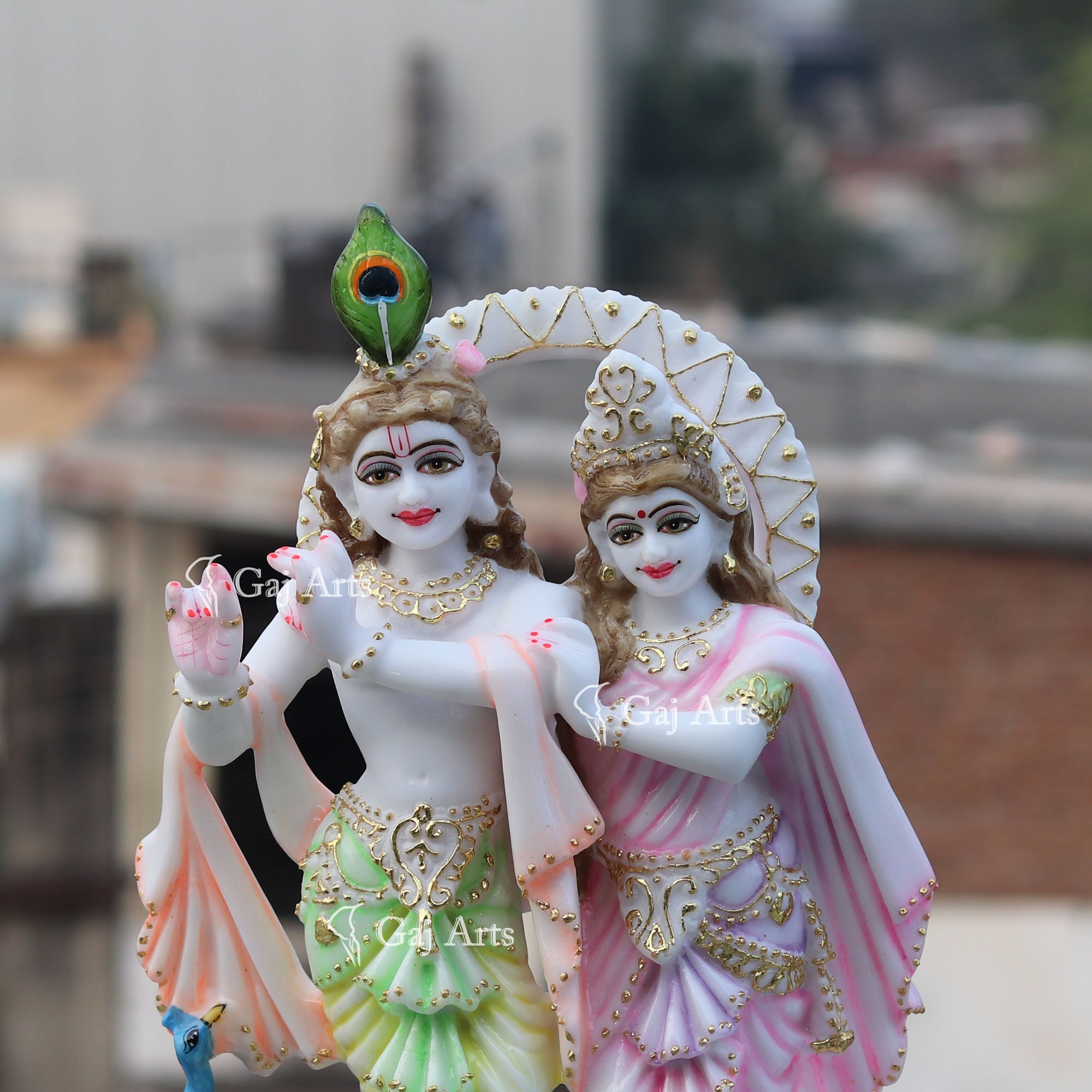White Marble Ethiopia Radha Krishna Jodi Murti | 18 Inch