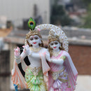 White Marble Ethiopia Radha Krishna Jodi Murti | 18 Inch