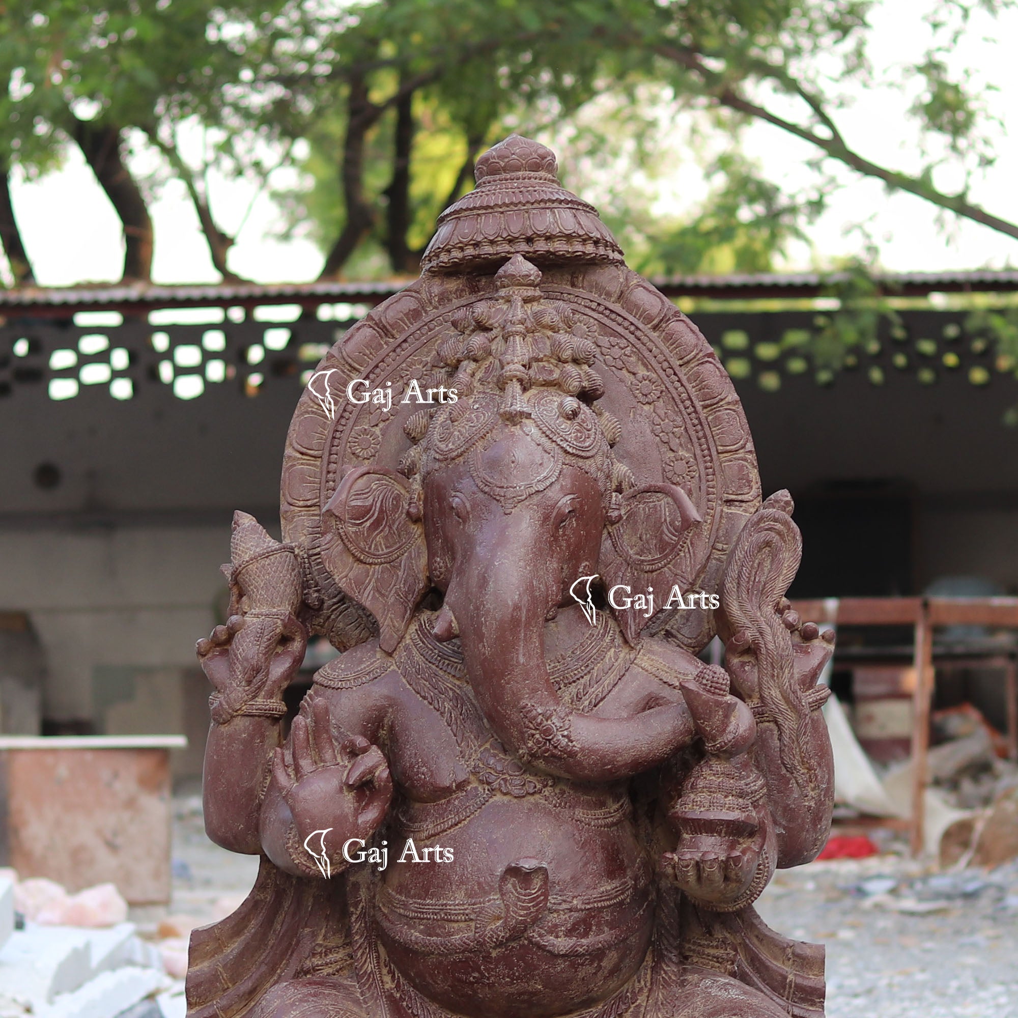 Sandstone Ganesh Statue | 60 Inch