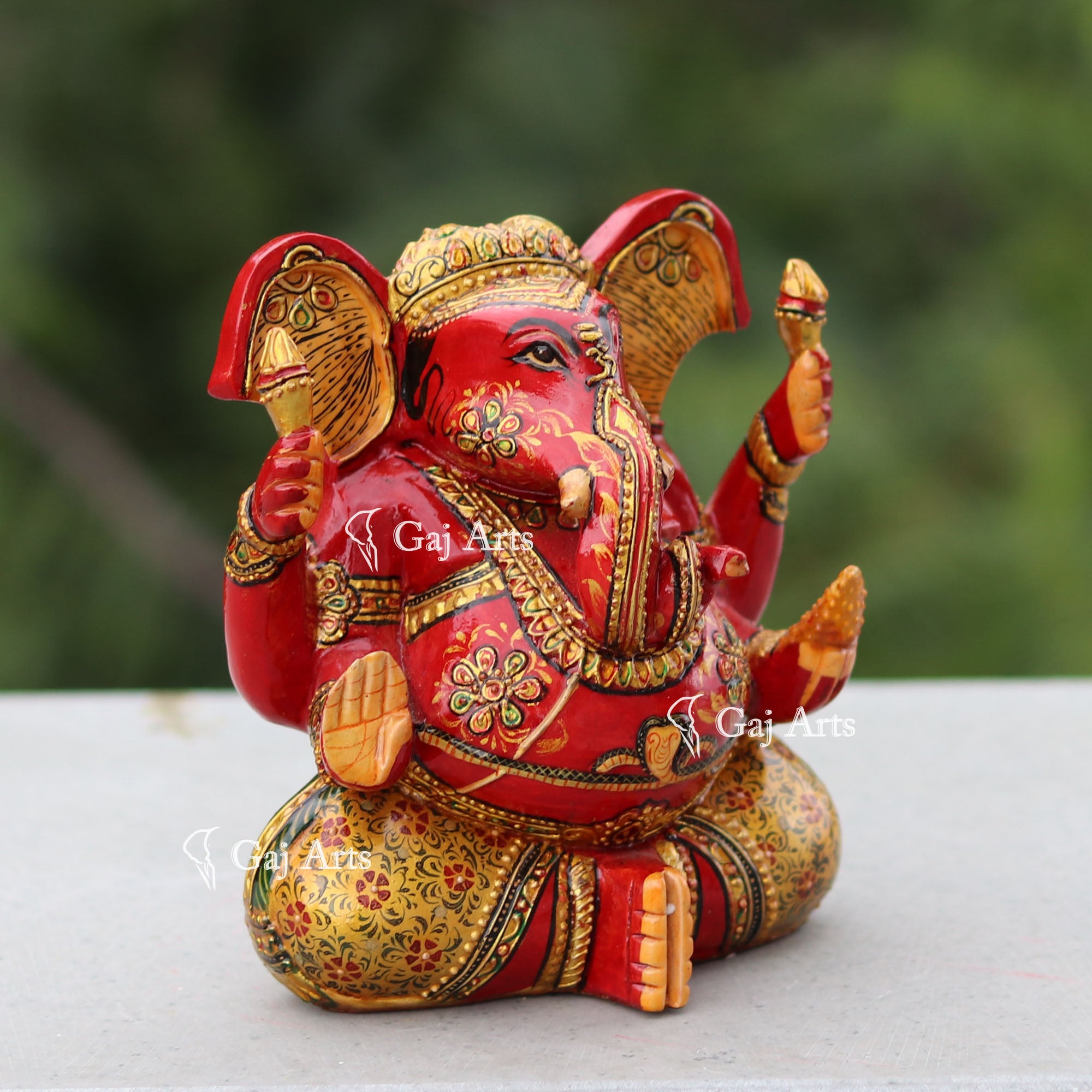 Decorative Wooden Ganpati Idol | 5 Inch