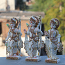 White Marble Ethiopia Ram Jodi Idol | 12 Inch