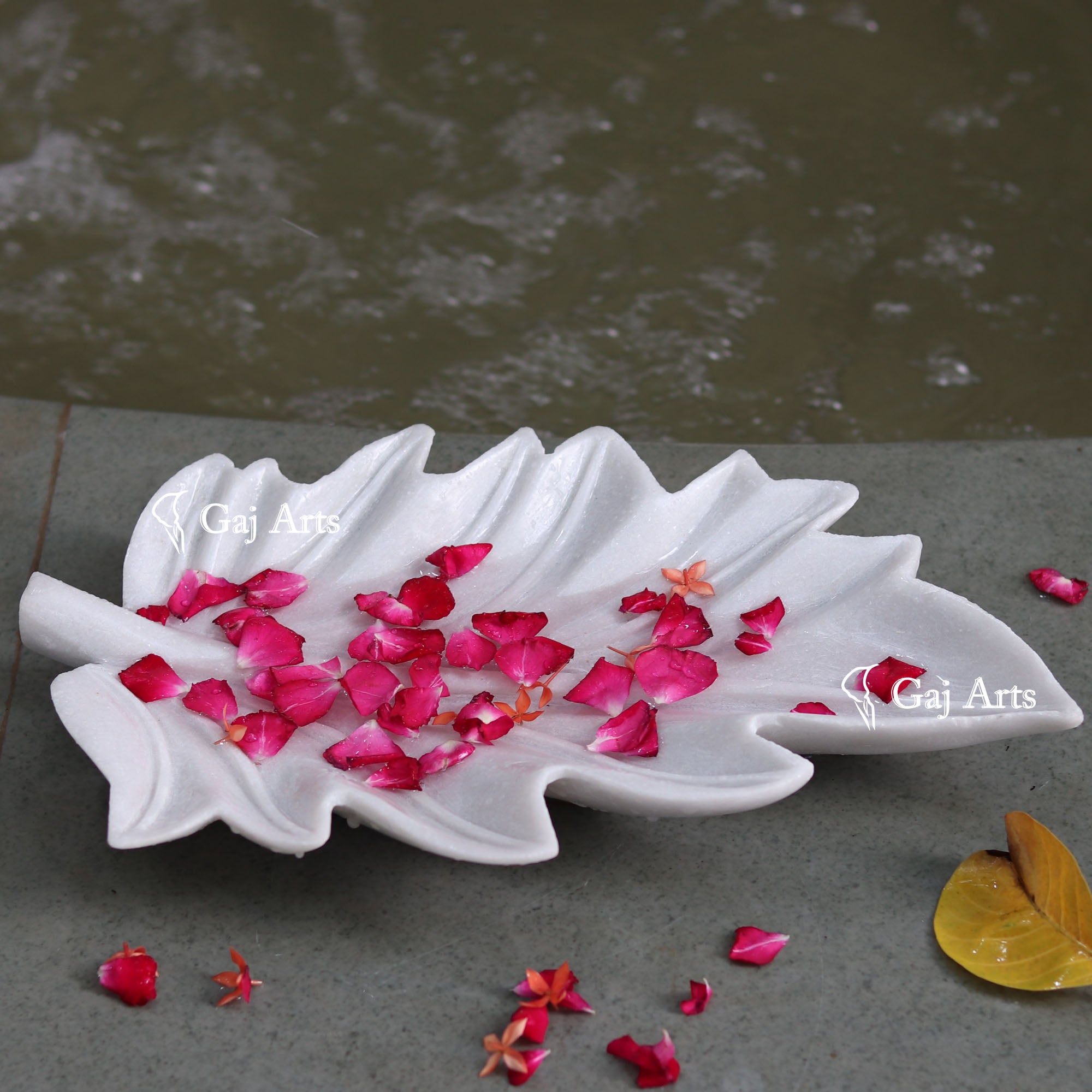 White Marble Premium Flower Bowl | 14 Inch