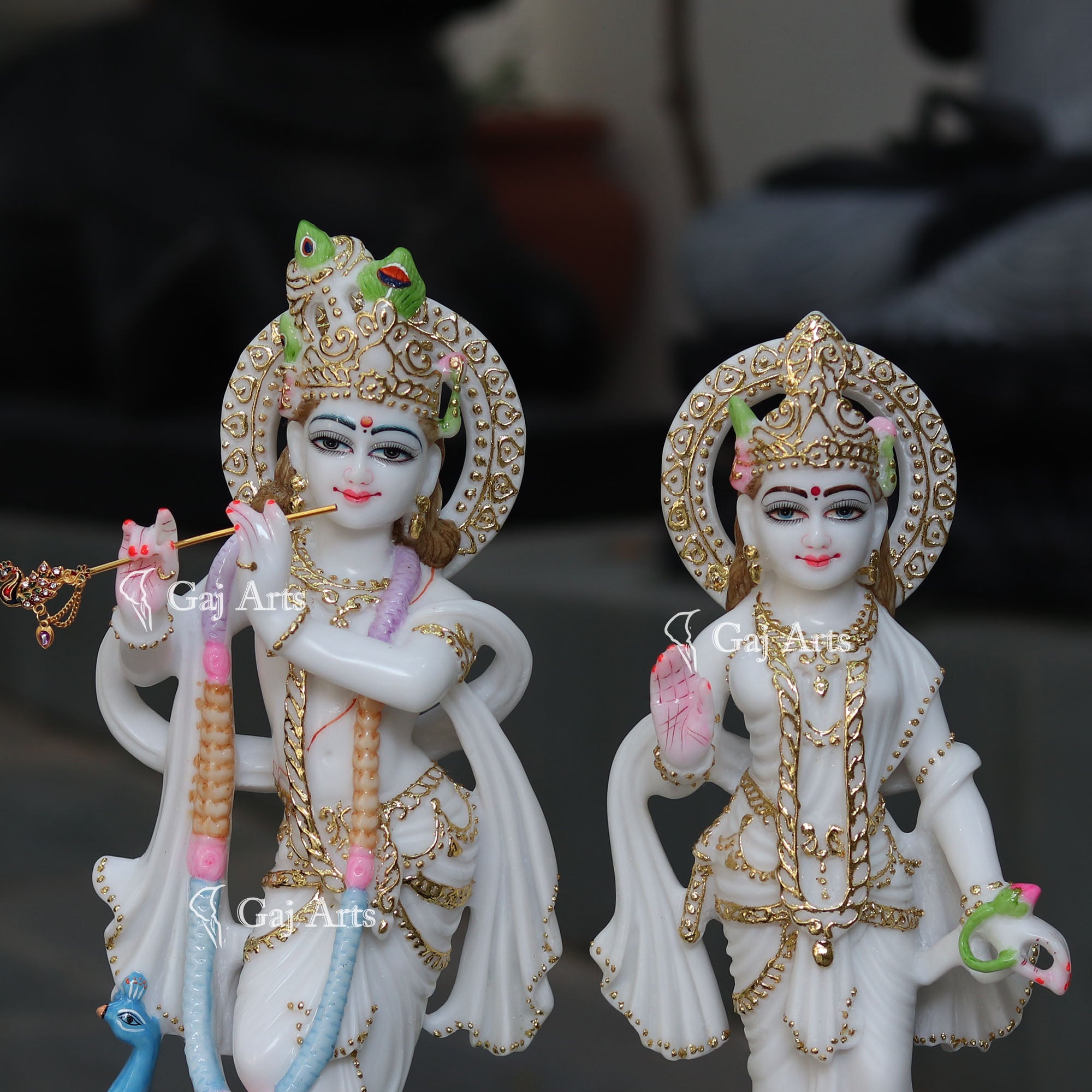 White Marble Radha Krishna Idol | 18 Inch