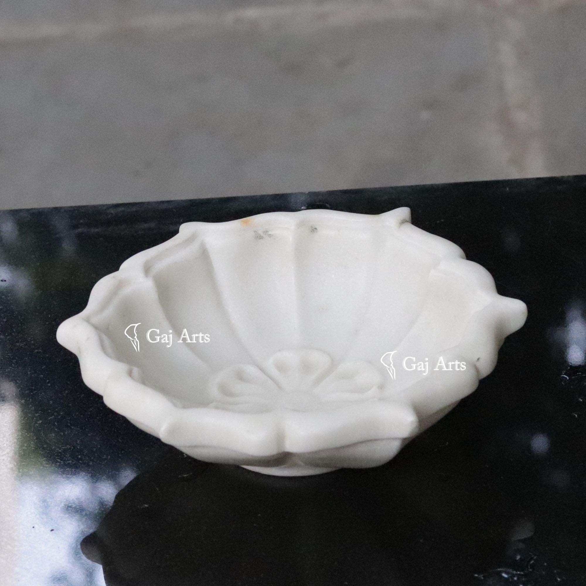 White Marble Handcrafted Flower Bowl | 8 Inch