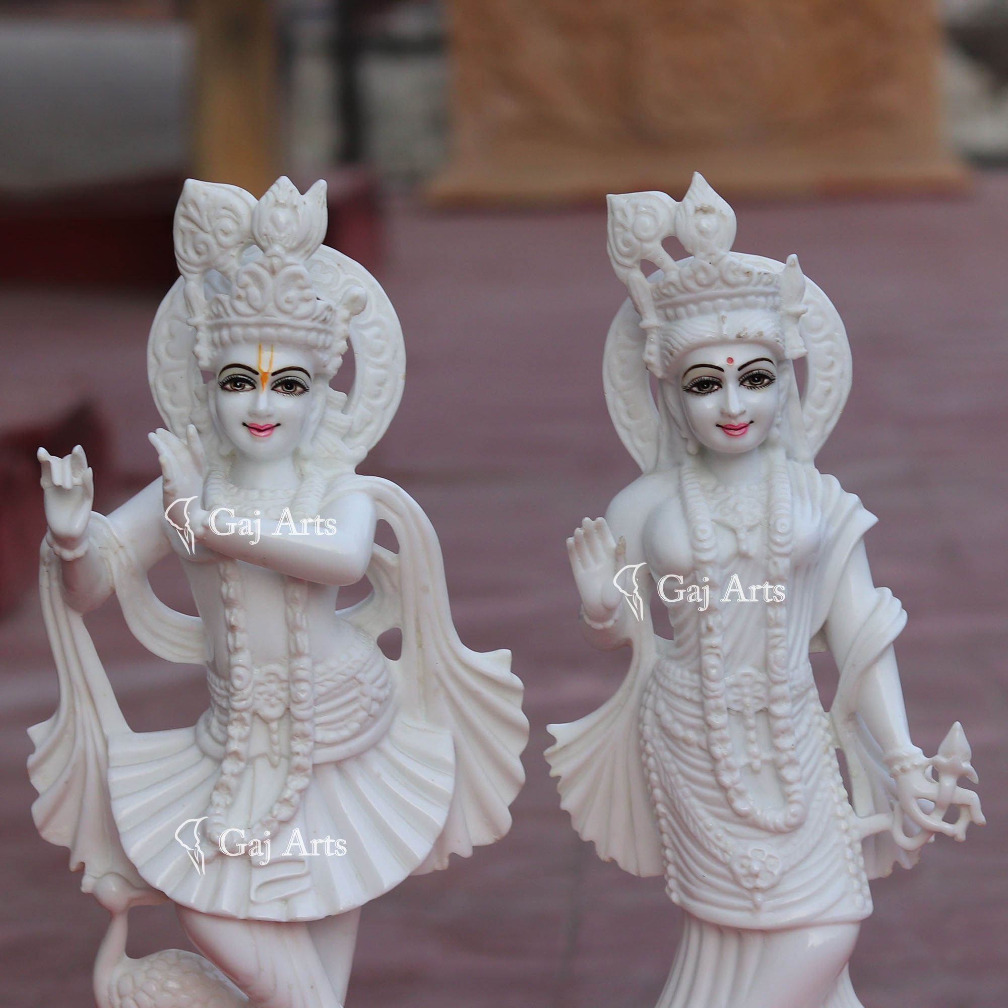 Makrana Marble Radha Krishna Idol | 15 Inch