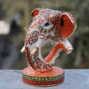 Hand Painted Marble Modern Ganesh Statue | 8 Inch