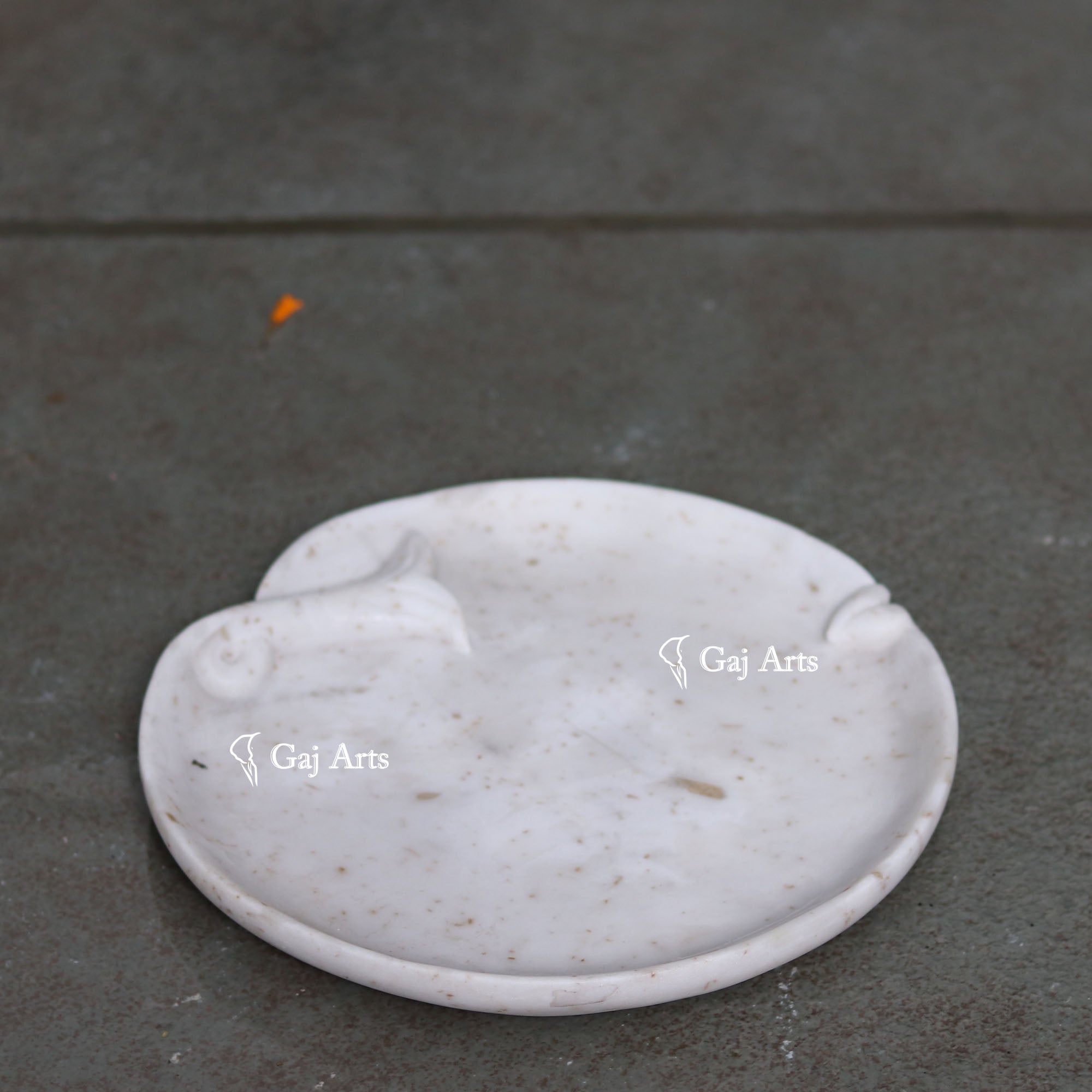 White Marble Contemporary Flower Bowl | 9 Inch