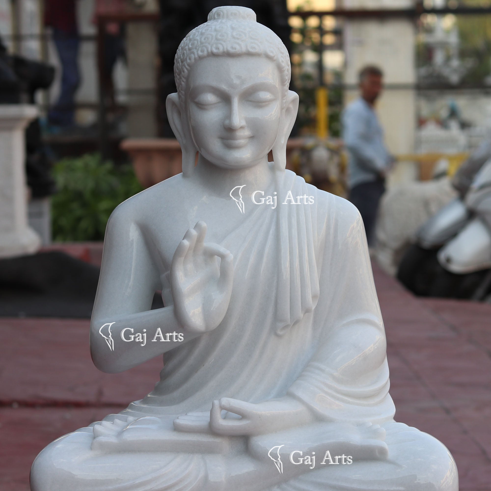 White Marble Buddha Statue | 30 Inch