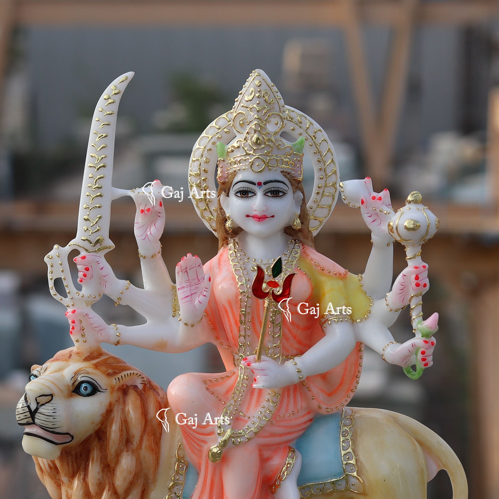 Durga Maa Ethiopia Marble Idol | 15 Inch