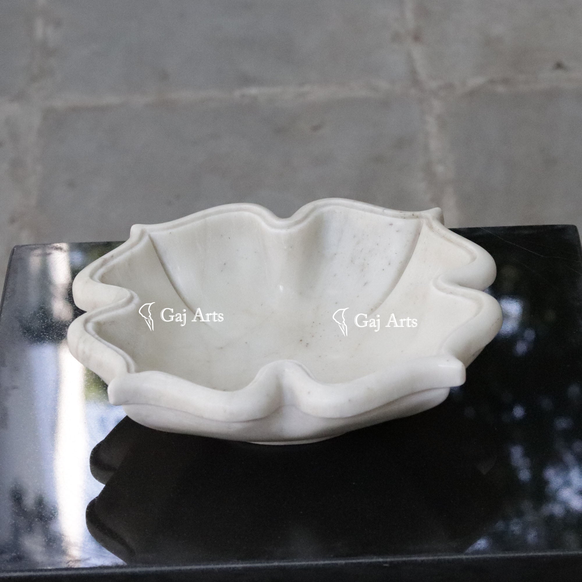 White Marble Classic Floral Bowl | 12 Inch