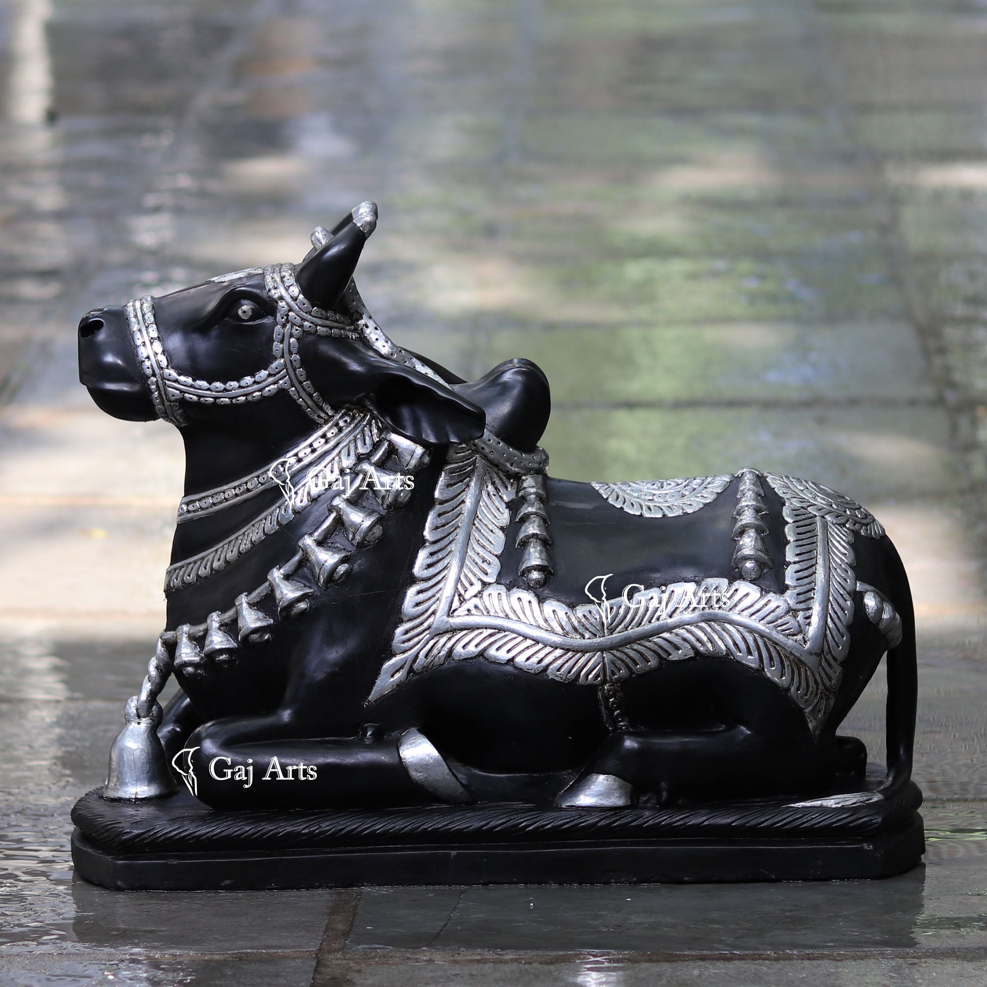 Black Marble Nandi Idol | 24 Inch