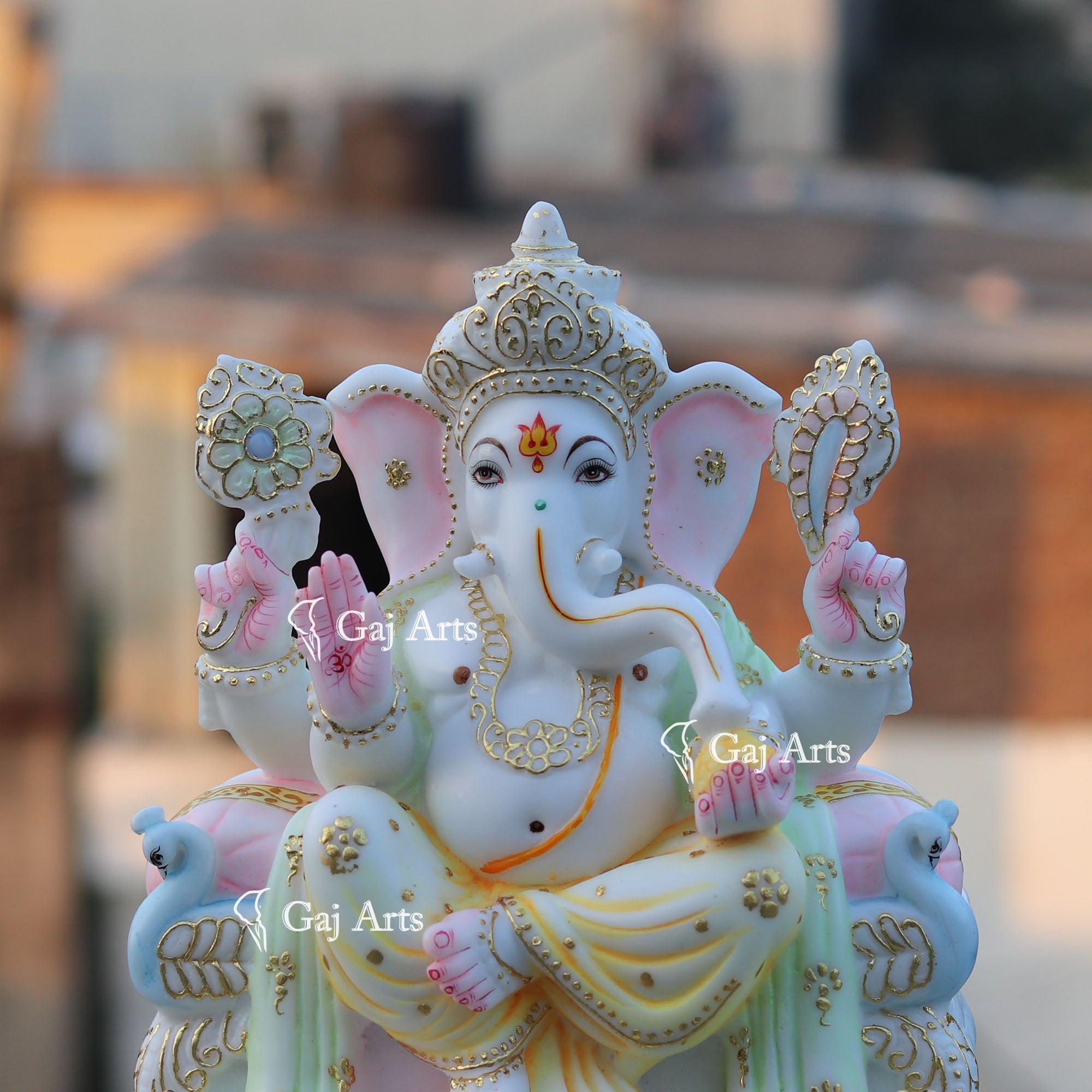 White Marble Ganesh Statue | 12 Inch