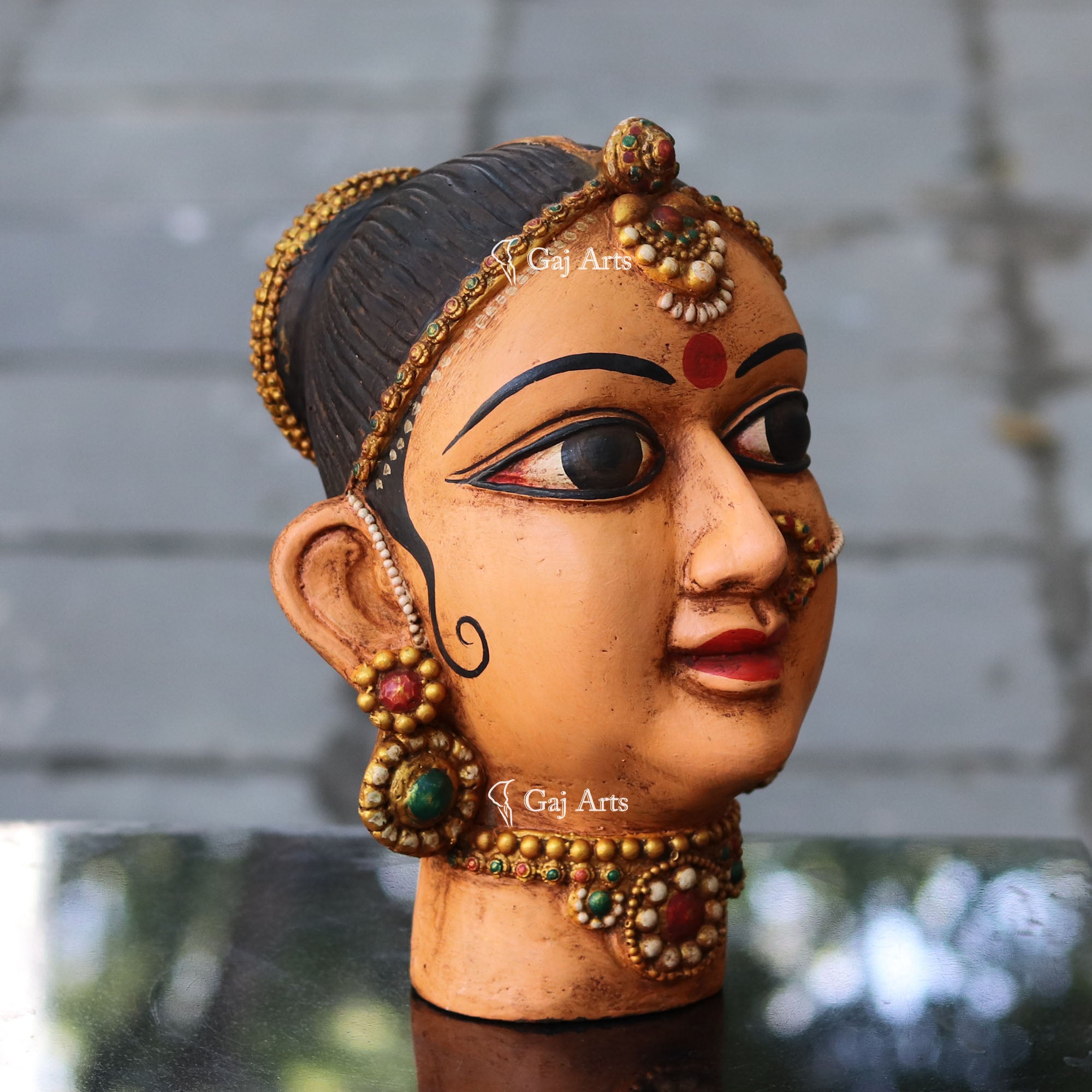 Handcrafted Wooden Bani Thani Sculpture | 12 Inch