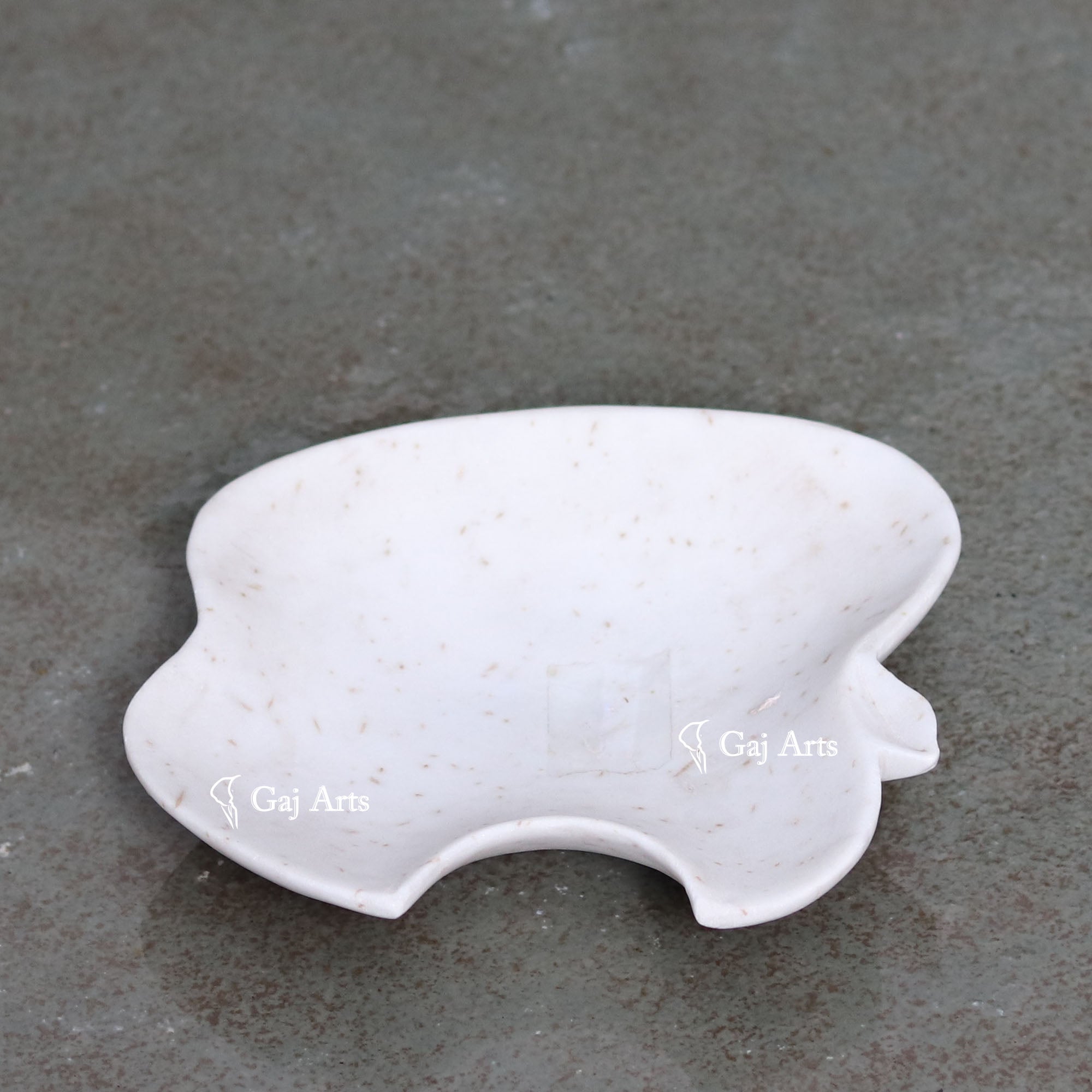 White Marble Floral Accent Bowl | 6 Inch
