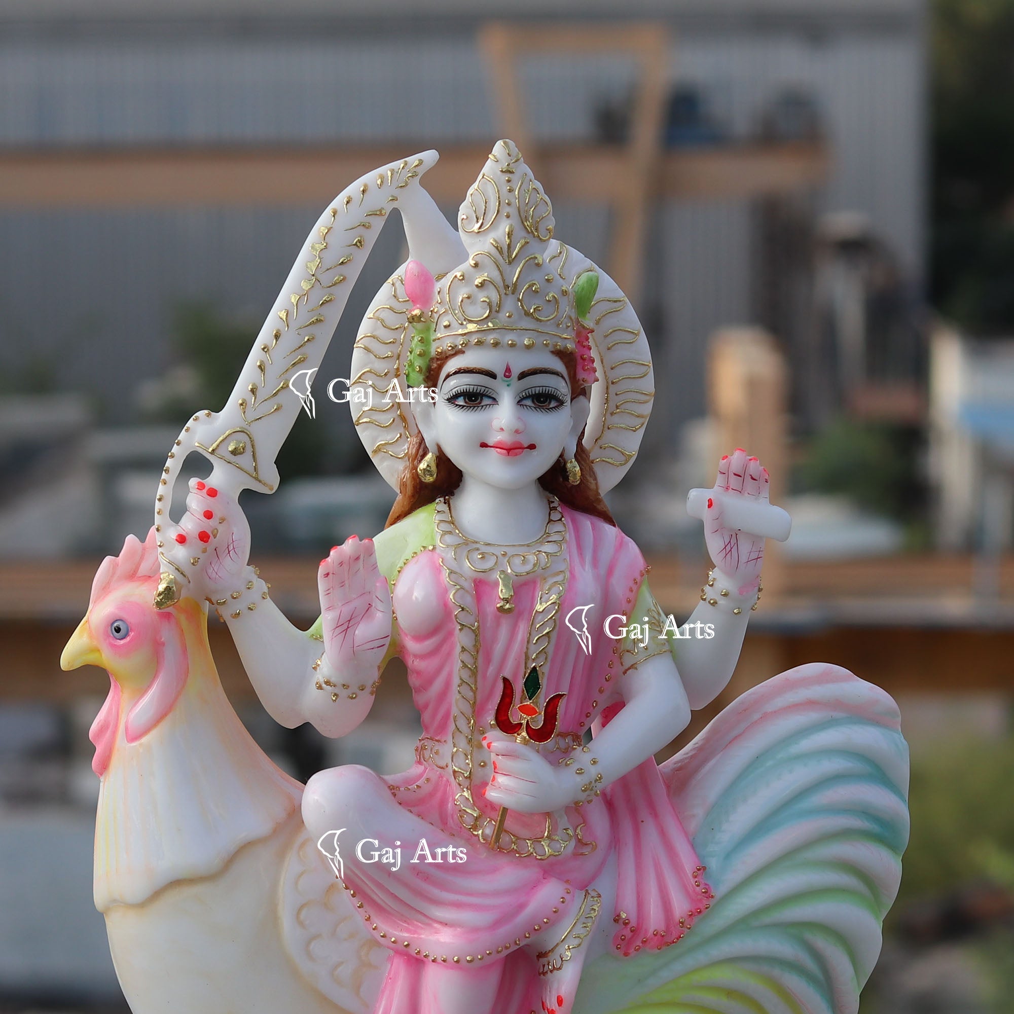 Marble Bahu Charni Mata Idol | 18 Inch
