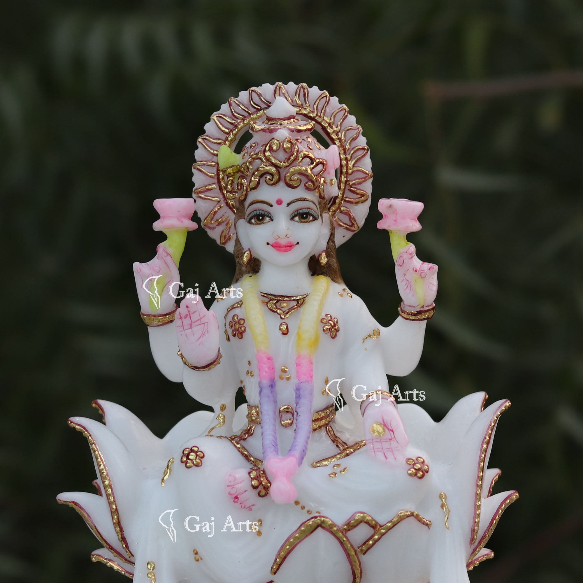 White Marble Lakshmi Mata Statue | 9 Inch
