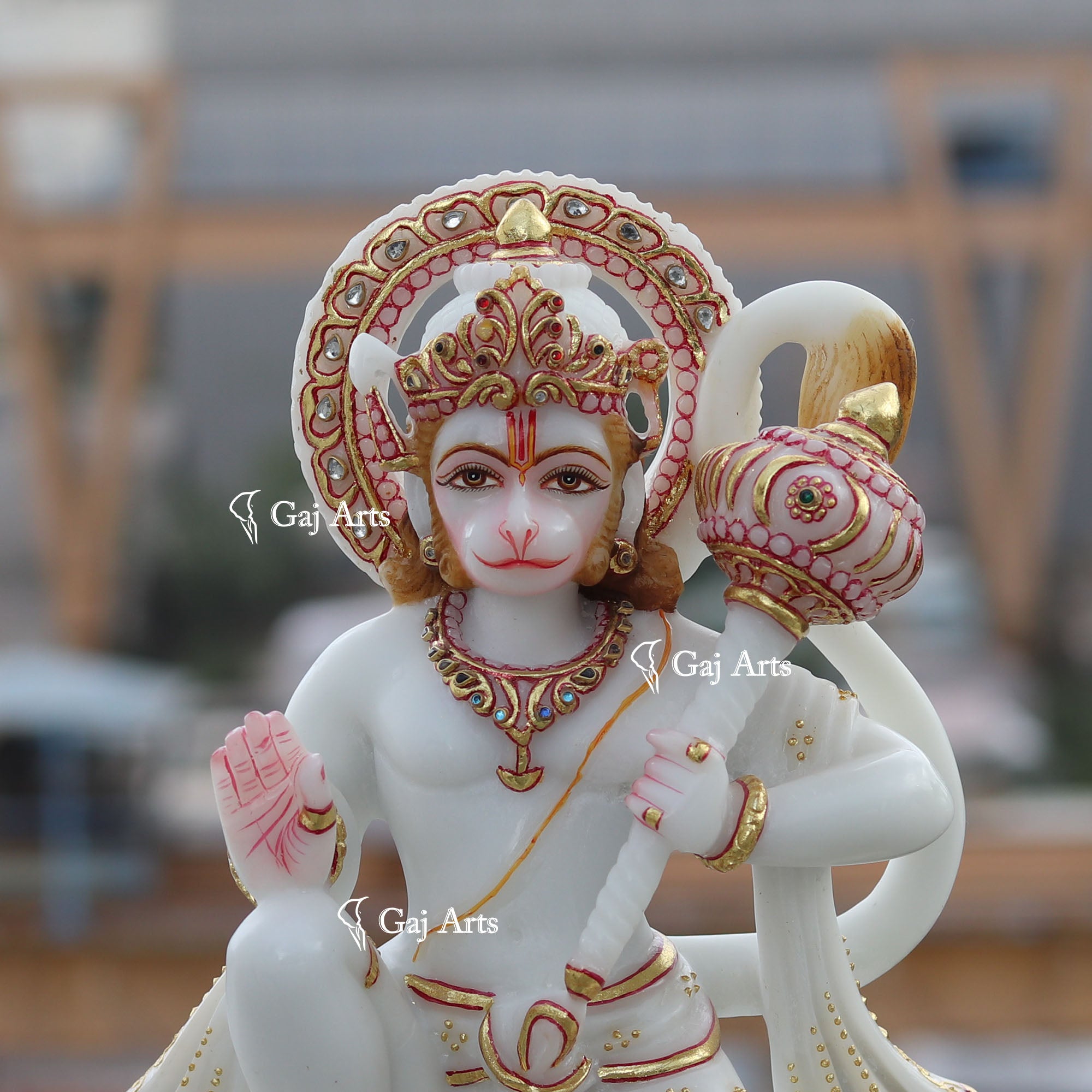 Ethiopia Marble Hanuman Ji Idol | 12 Inch