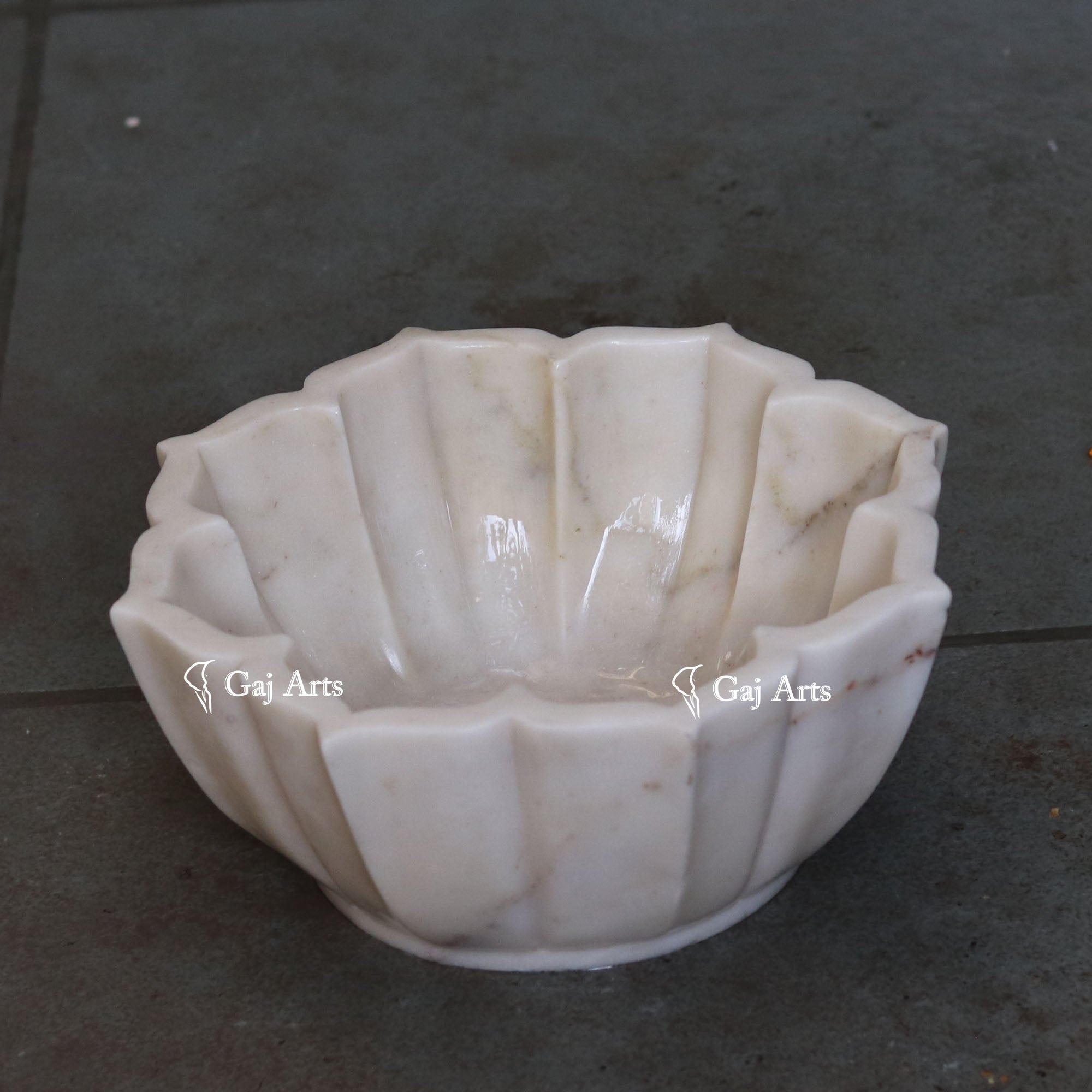 White Marble Luxury Centerpiece Bowl | 12 Inch