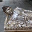 White Marble Sleeping Buddha Statue | 60 Inch
