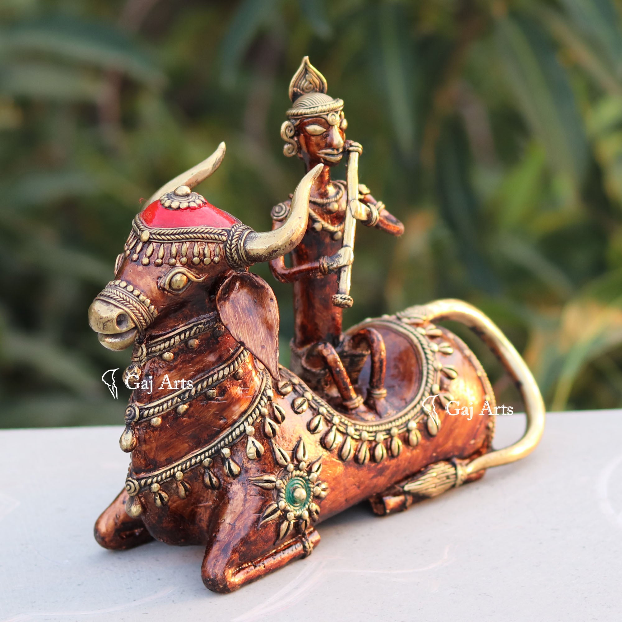 Bastar Dhokra Art Krishna Riding 9"