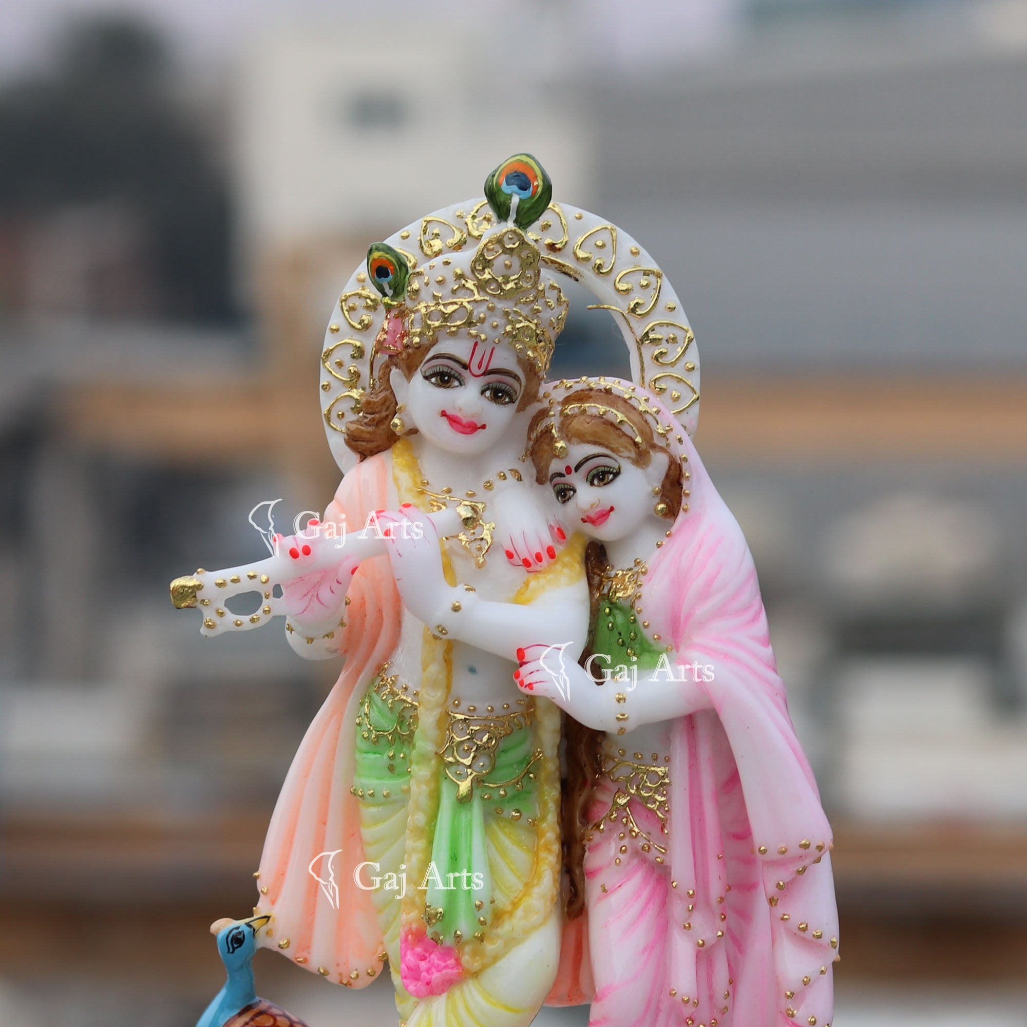 White Marble Ethiopia Radha Krishna Jodi | 9 Inch