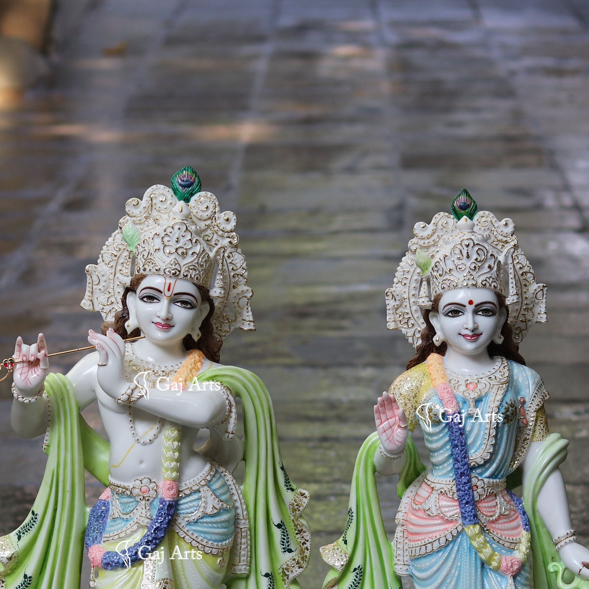 Korean Marble  Radha Krishna Idol | 30 Inch