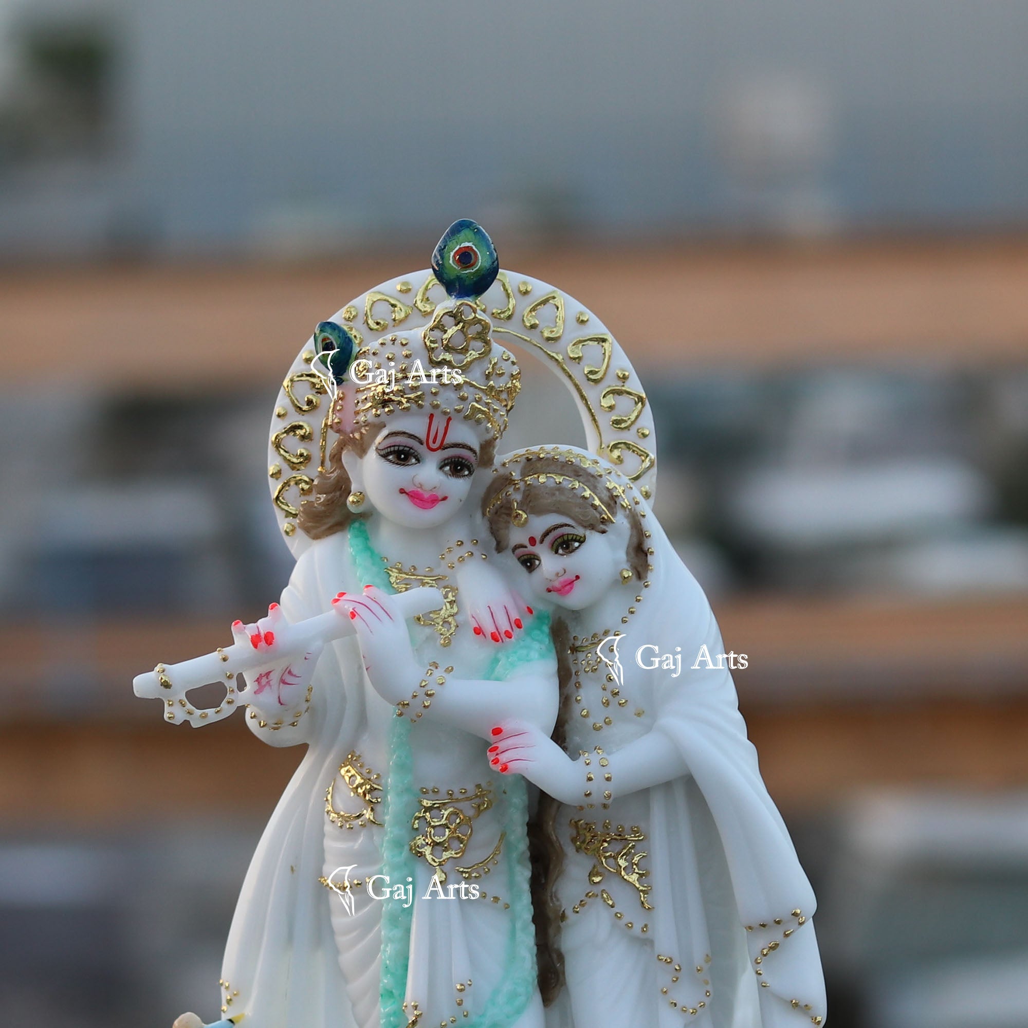 White Marble Ethiopia Radha Krishna Jodi | 12 Inch