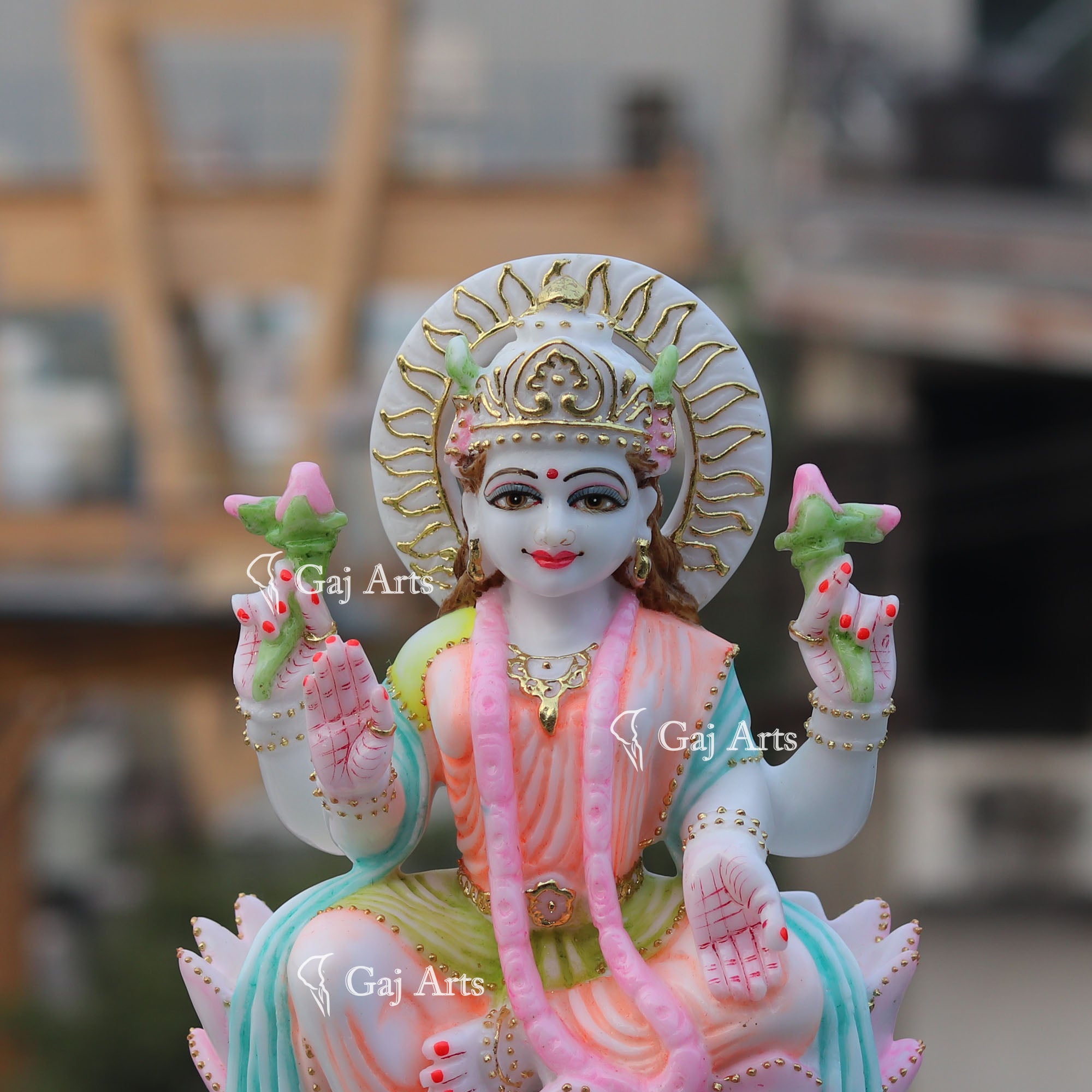 White Marble Laxmi Mata Statue | 12 Inch