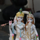 White Marble Ethiopia Radha Krishna Jodi Idol | 24 Inch