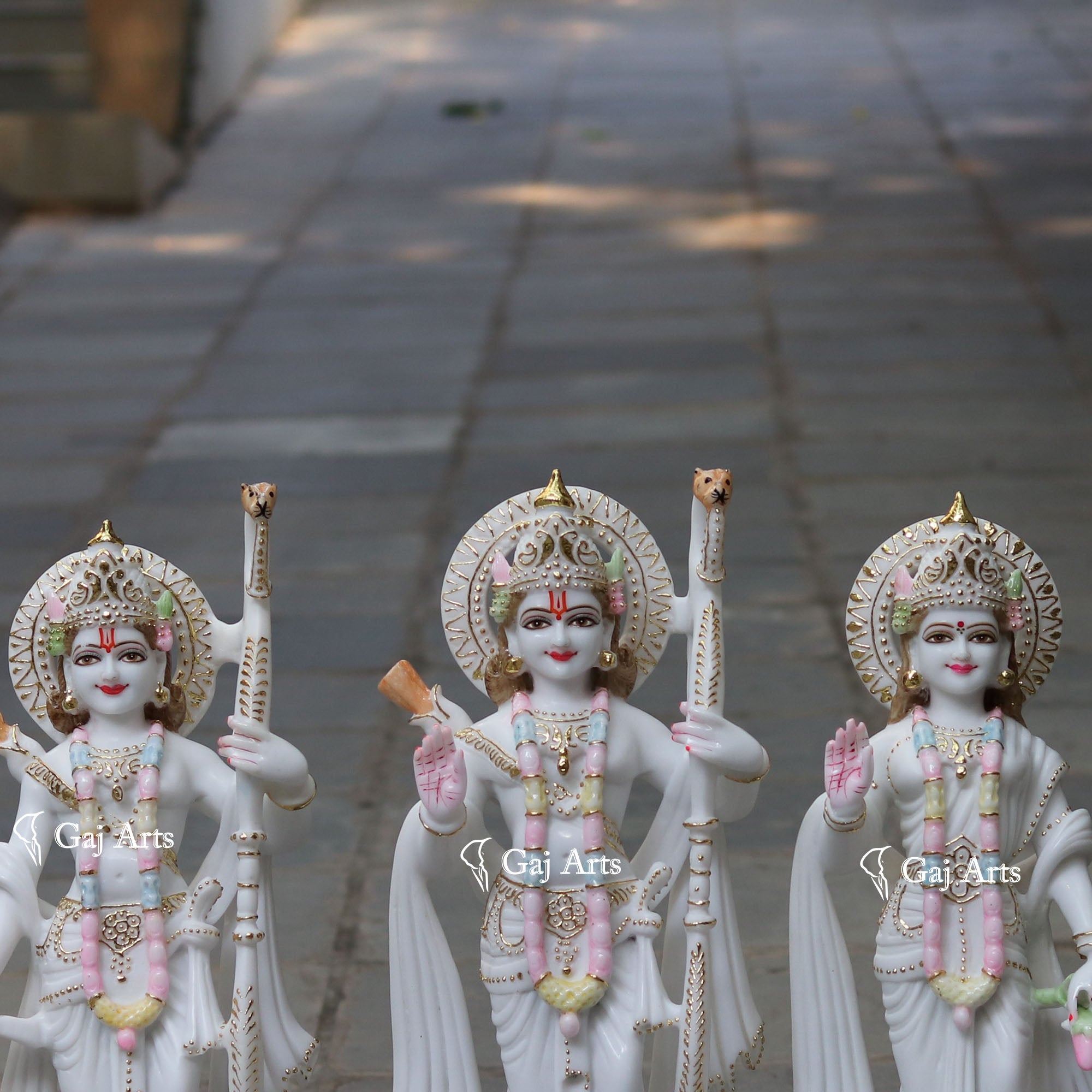 White Marble Ram Jodi Idol | 24 Inch