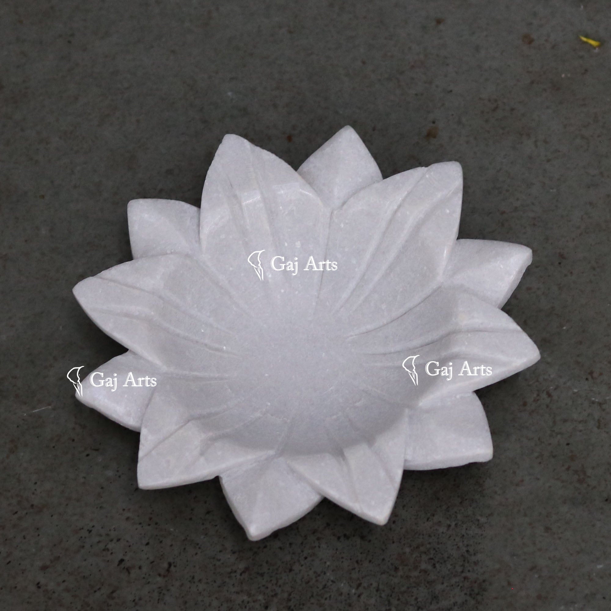 White Marble Elegant Flower Bowl | 7 Inch