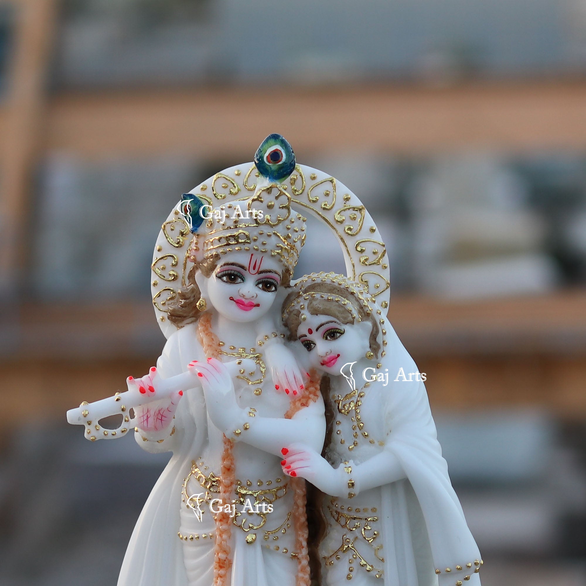 White Marble Ethiopia Radha Krishna Jodi | 12 Inch