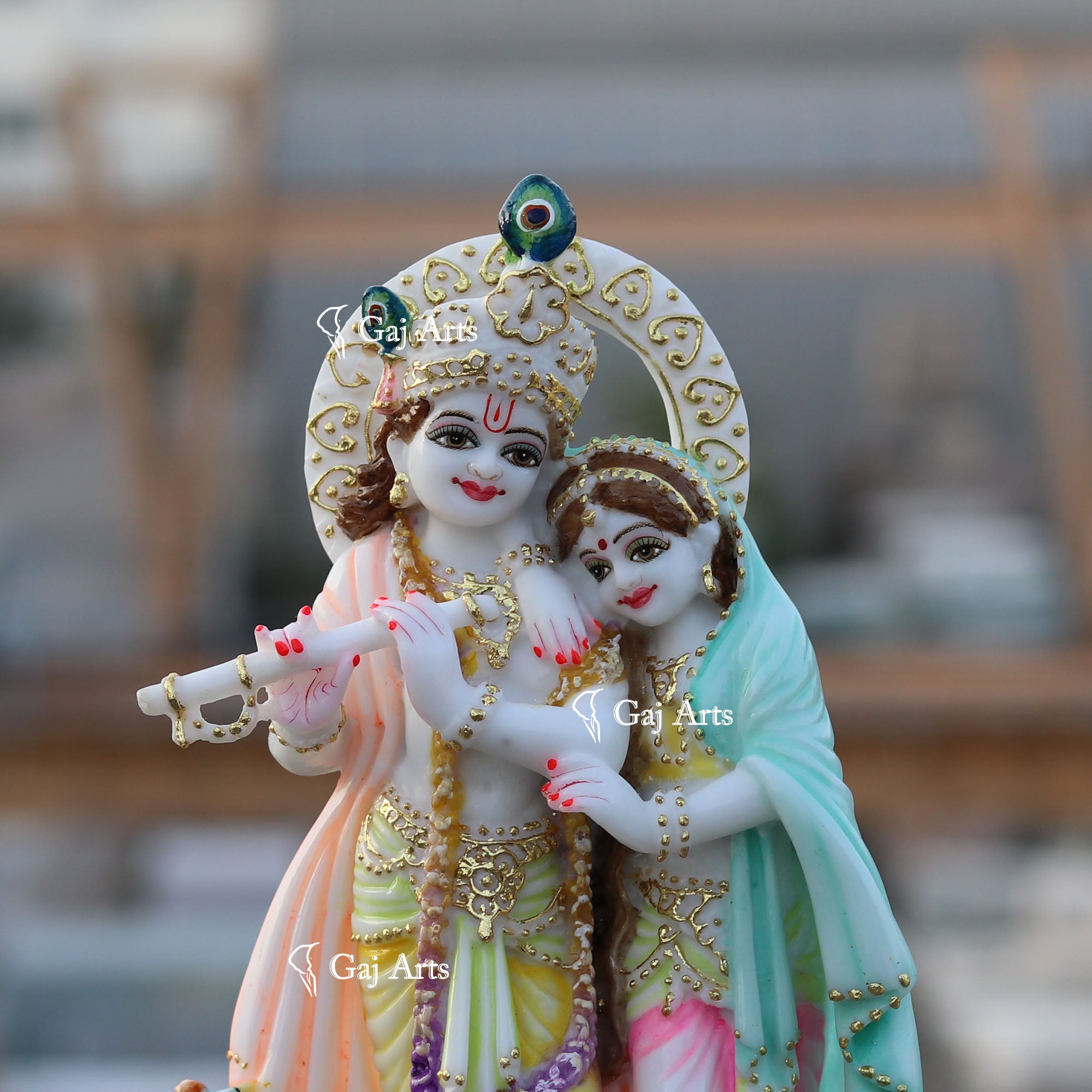White Marble Ethiopia Radha Krishna Jodi | 12 Inch