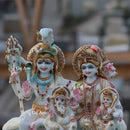White Marble Shiv Parivar Statue | 12 Inch