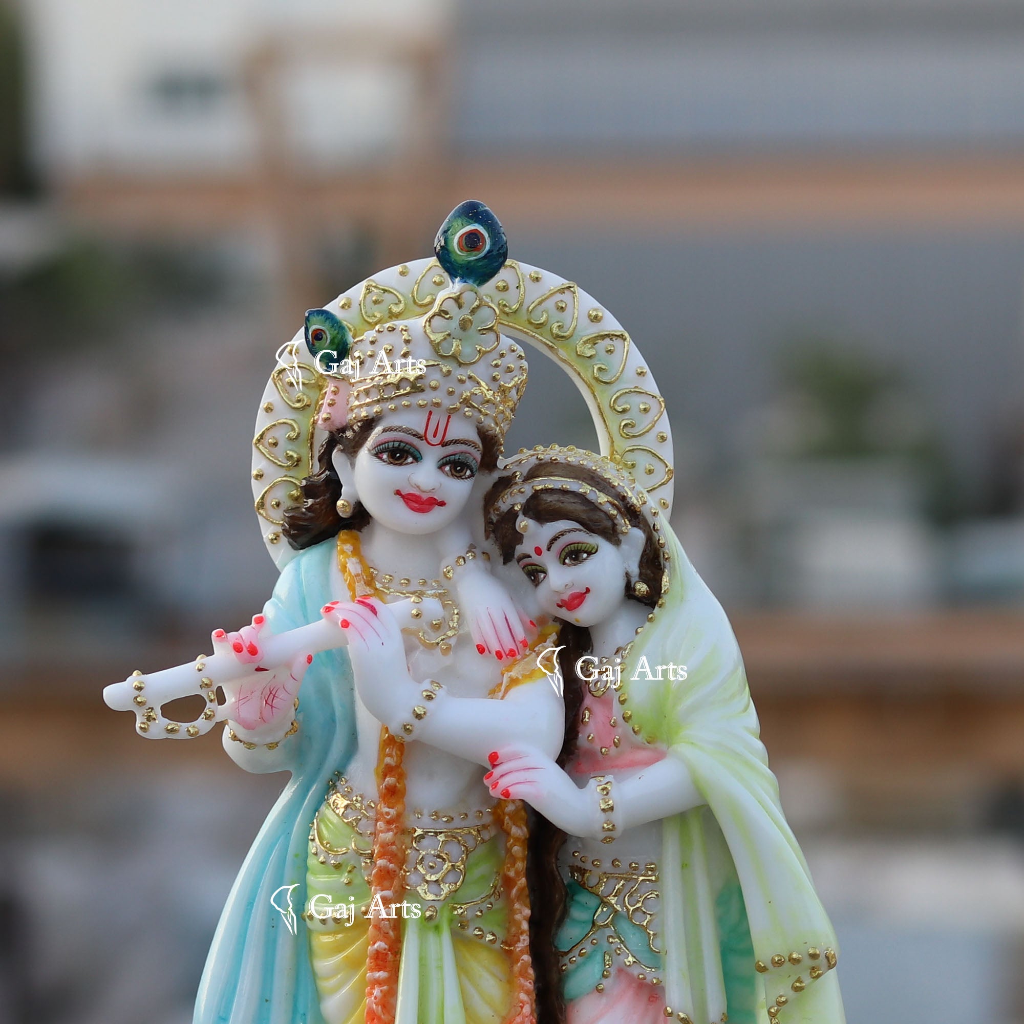 White Marble Ethiopia Radha Krishna Jodi | 12 Inch