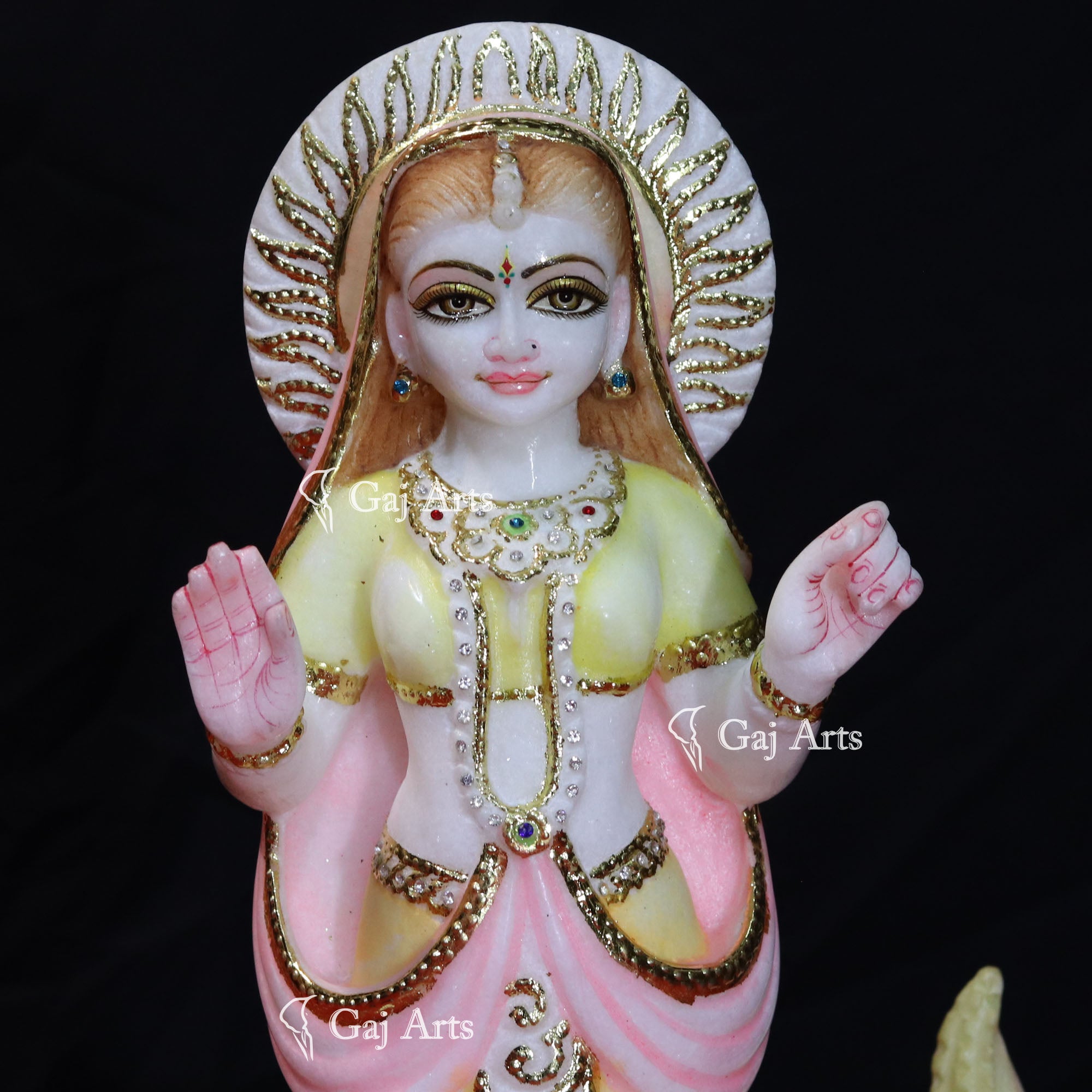 White Makrana Marble Khodiyar Maa Idol | 15 Inch