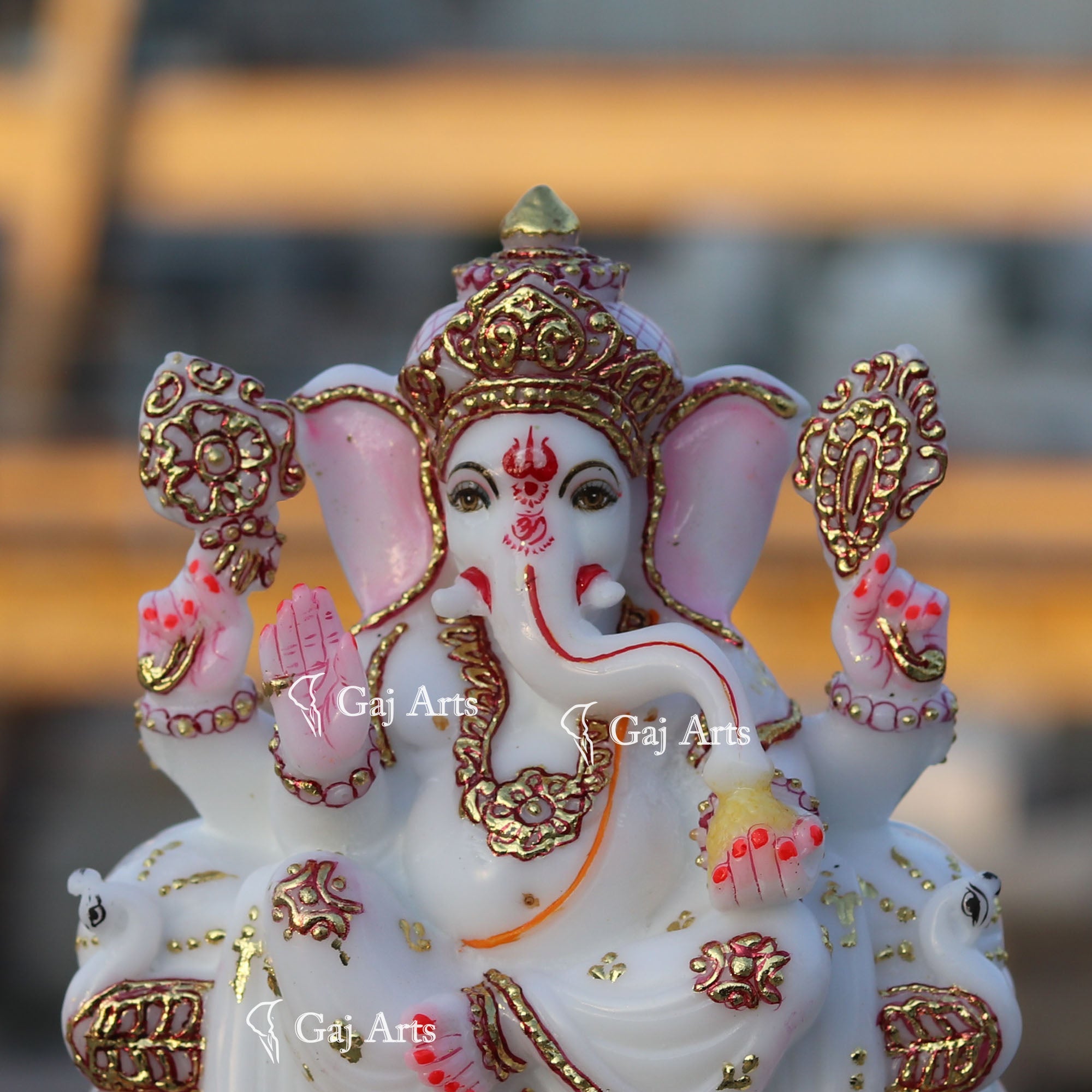 White Marble Ganesh Statue | 7 Inch