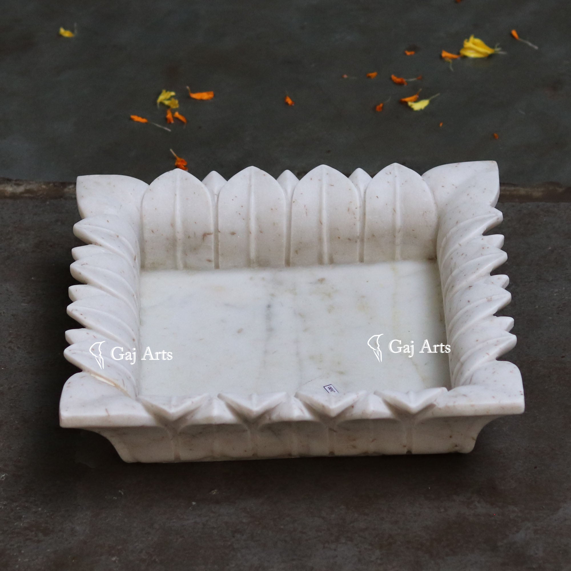 White Marble Premium Floral Display Bowl | 12 Inch