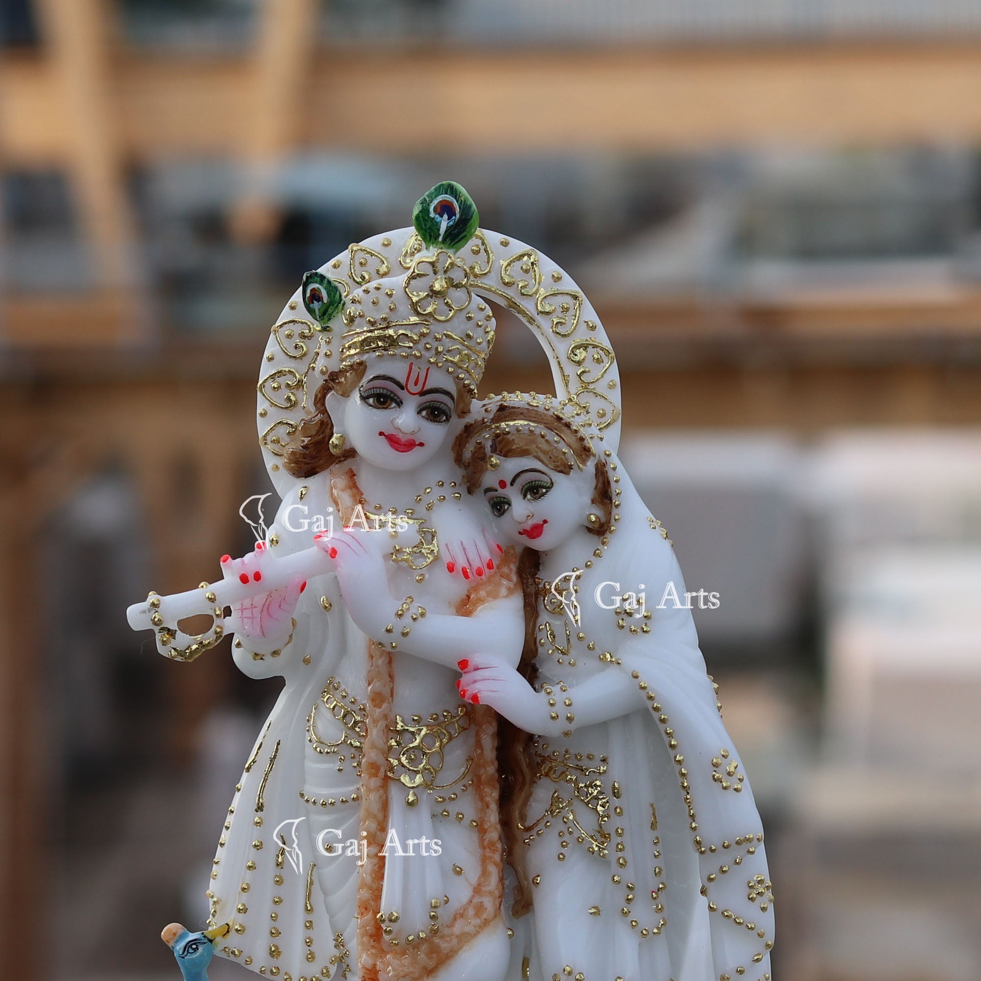 White Marble Ethiopia Radha Krishna Jodi | 9 Inch