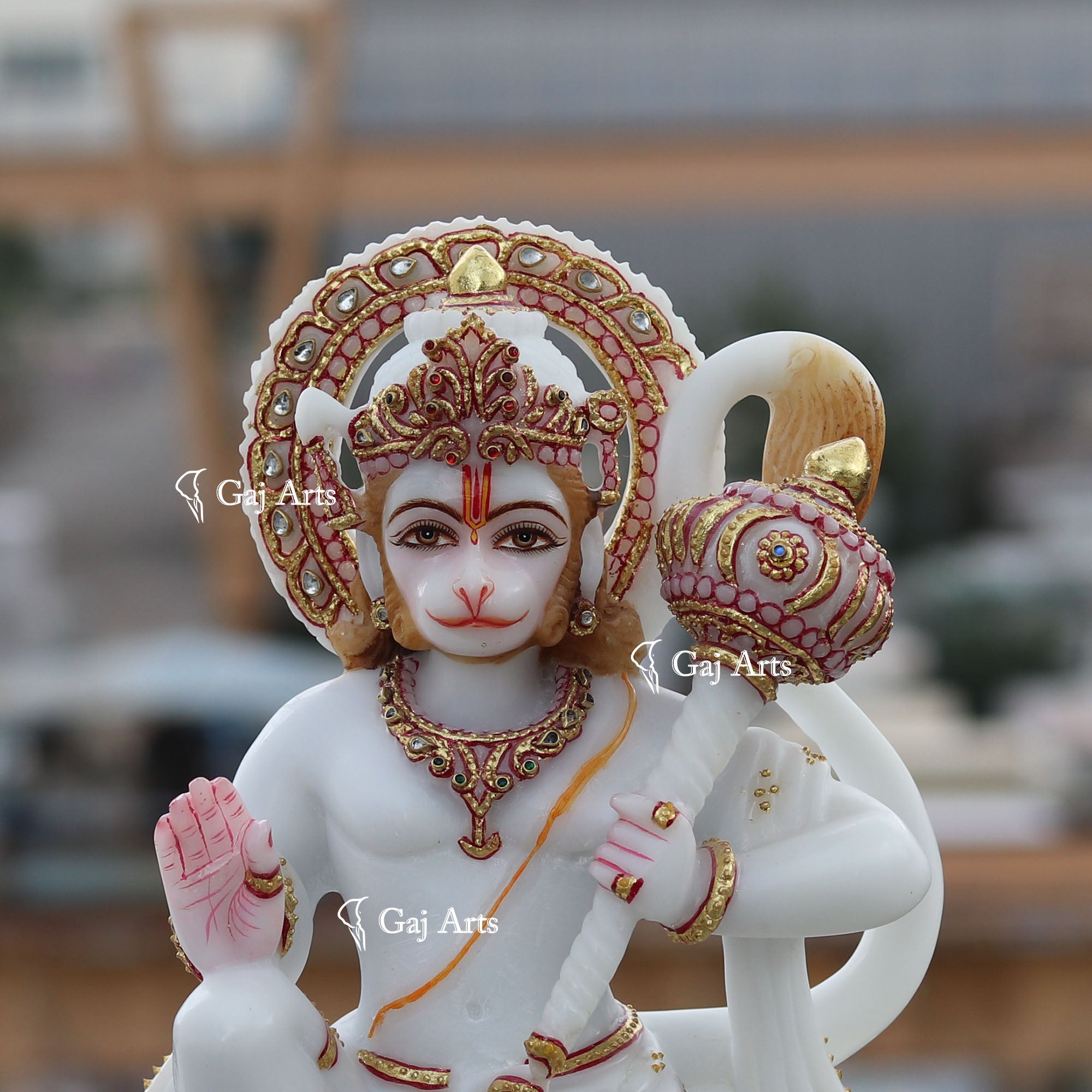 Ethiopia Marble Hanuman Ji Idol | 12 Inch